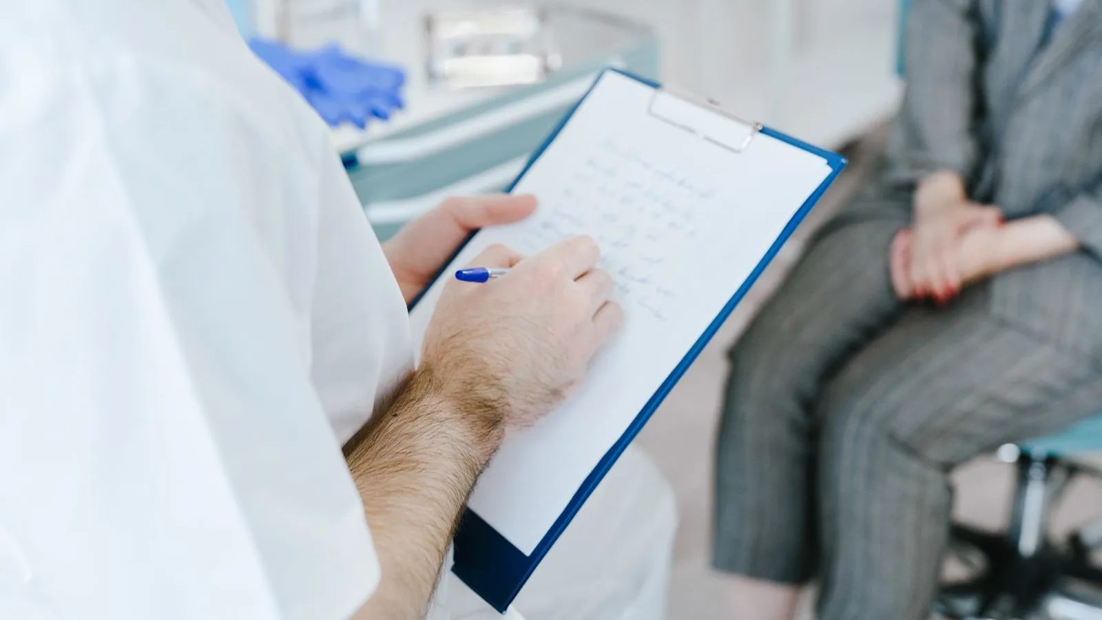 Discussing a treatment plan during a consultation