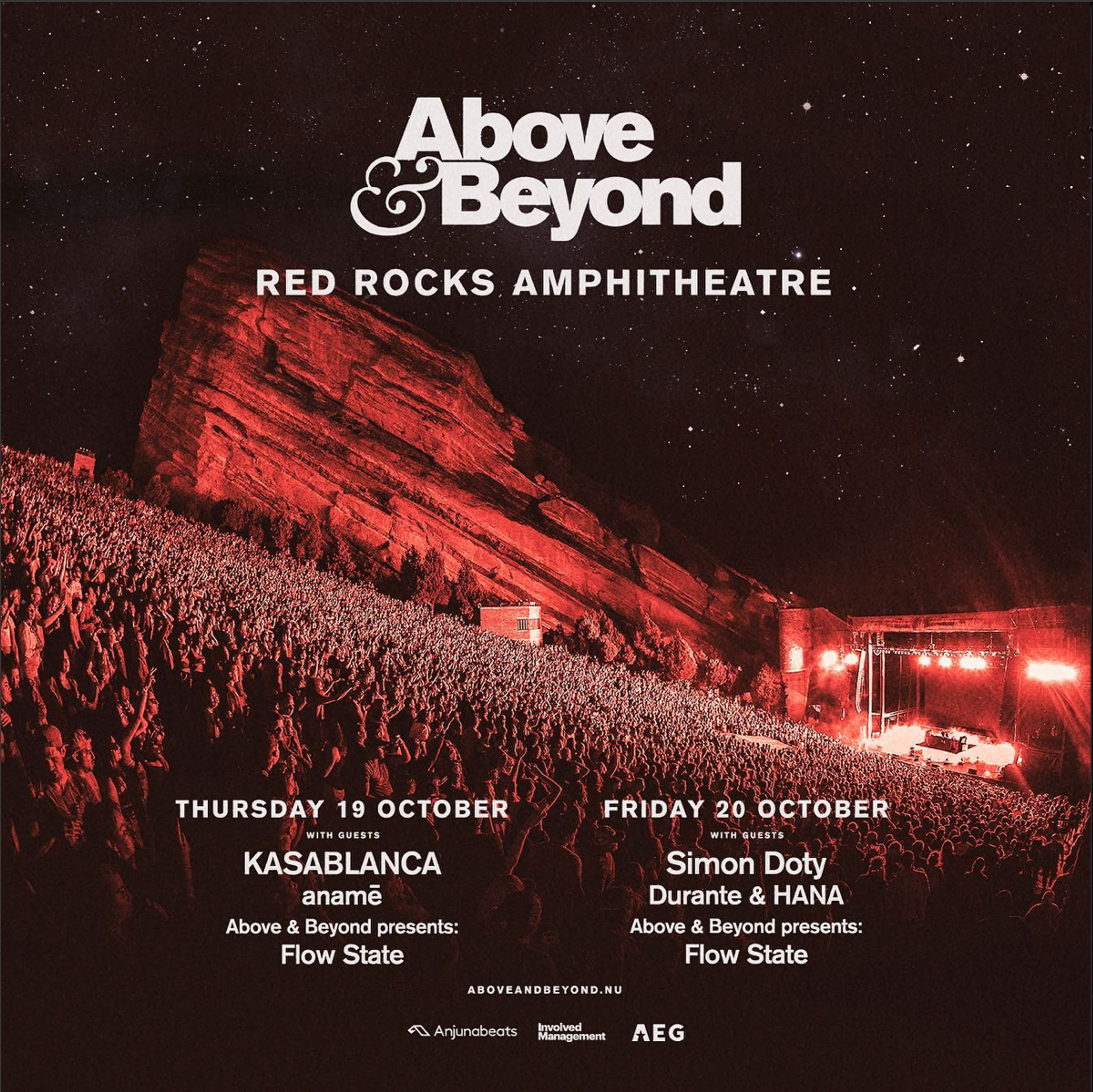 Above and Beyond's Highly Anticipated Return to Red Rocks in October 2023!