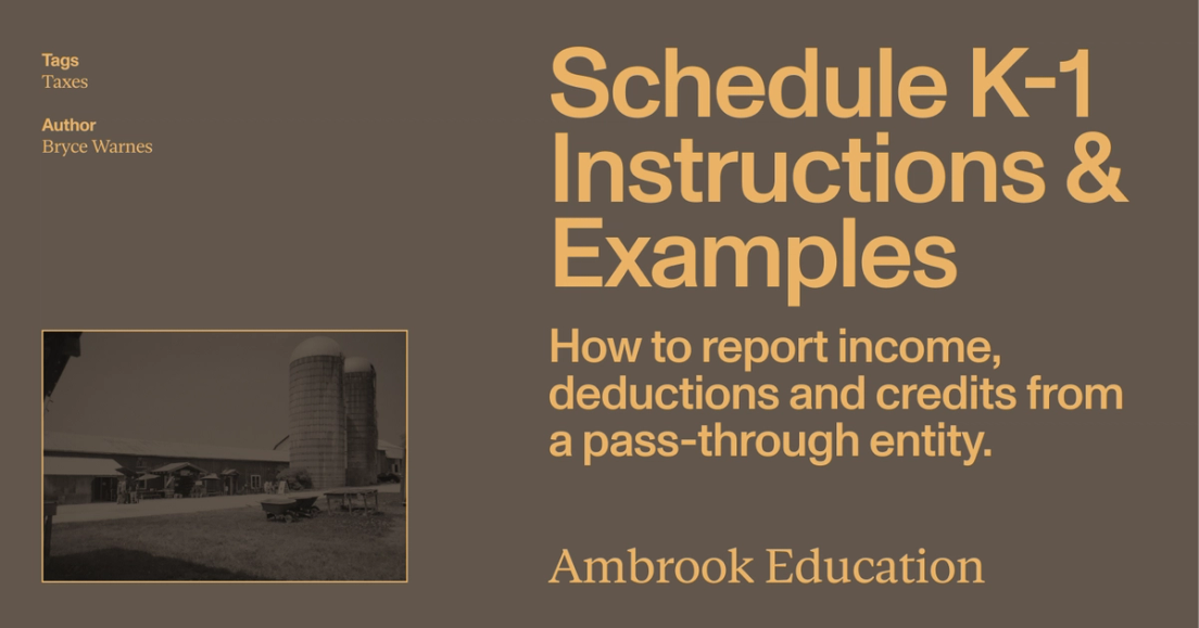 K Tax Code Calculation Example What is a K1 Tax Form? Schedule K-1 Instructions and Examples - Ambrook