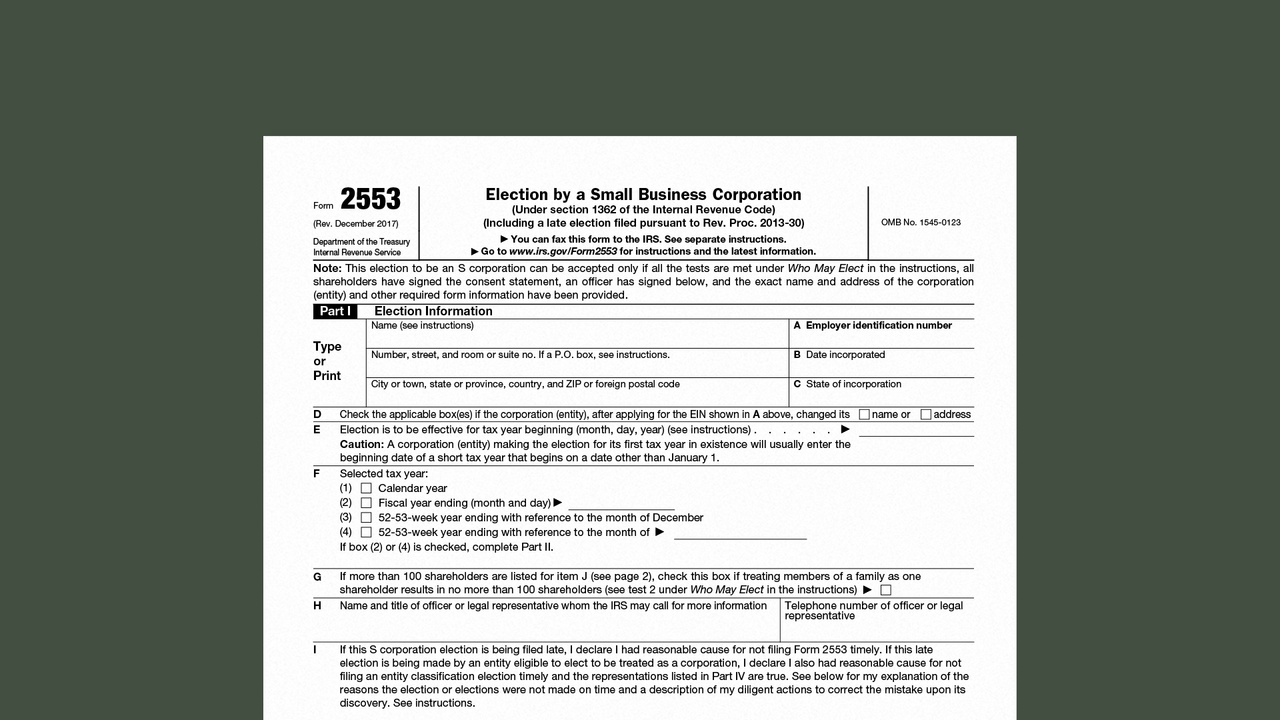 How to Elect S Corp Status With Form 2553 - Ambrook