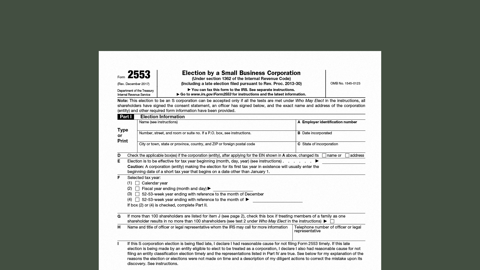 How to Elect S Corp Status With Form 2553 - Ambrook