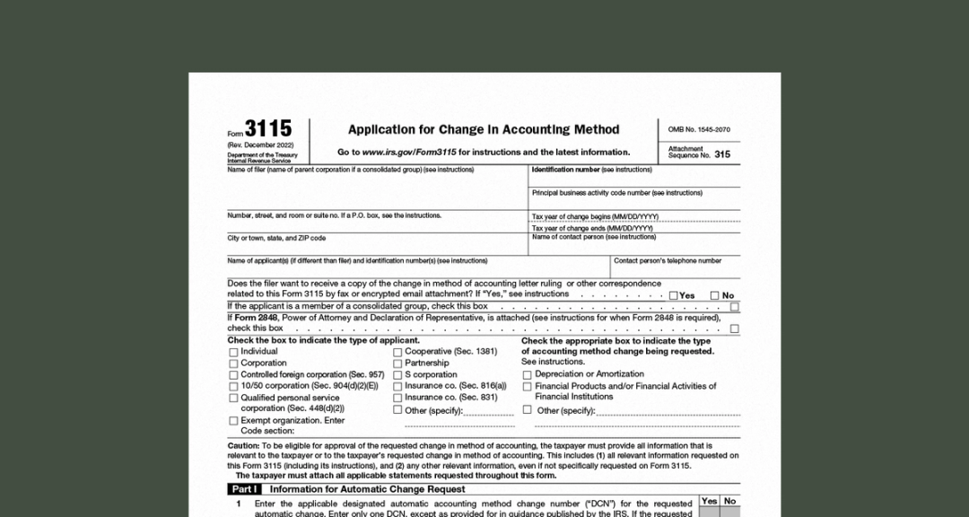 Form 3115: How to Change Your Accounting Method With the IRS - Ambrook