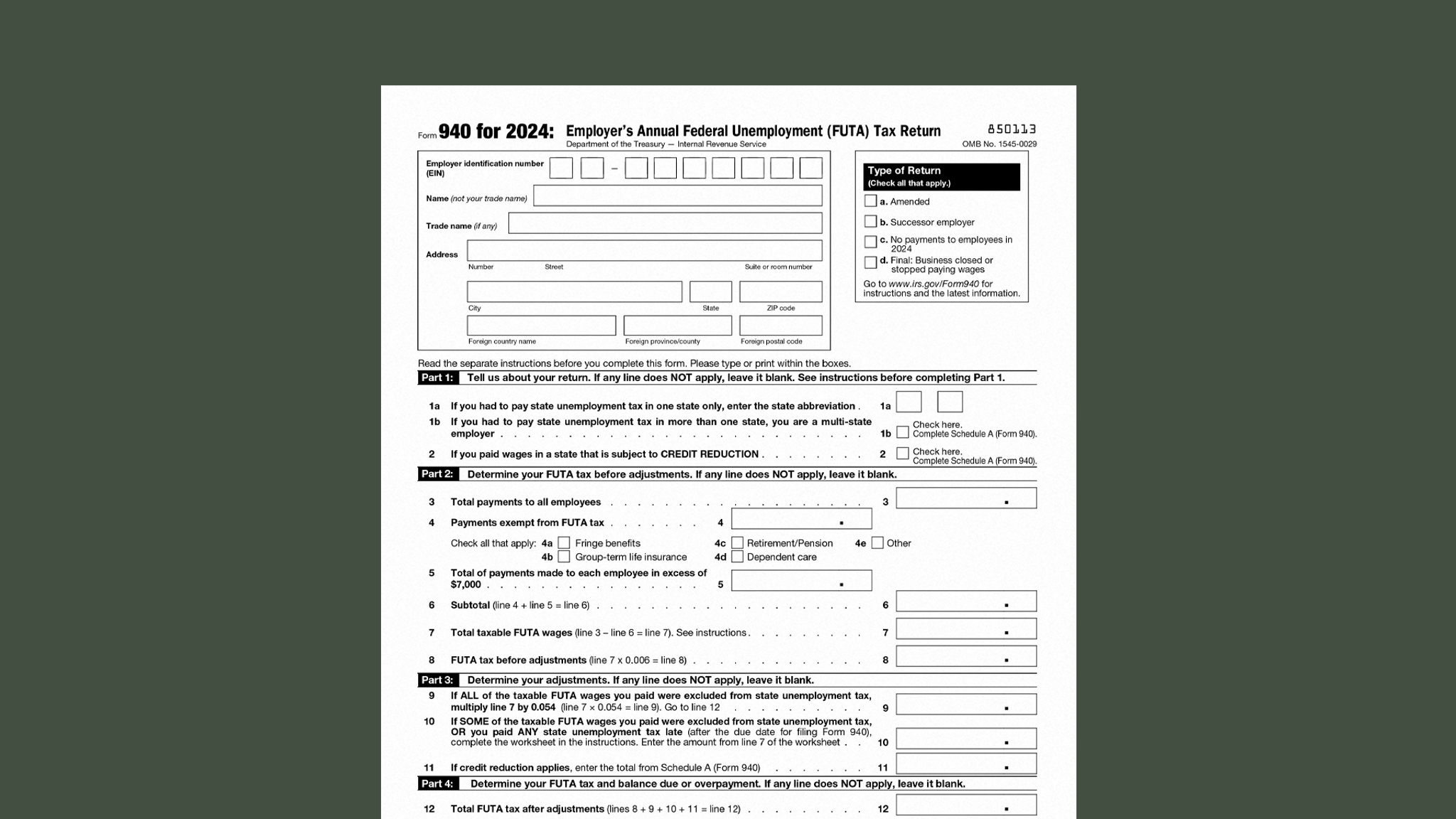 How to File Form 940, the Employer’s Annual Federal Unemployment (FUTA ...