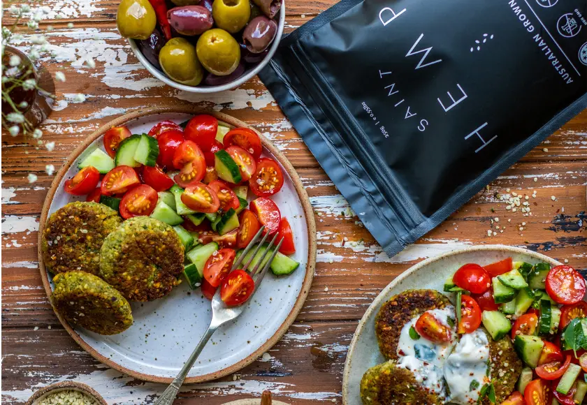 hemp seed falafels