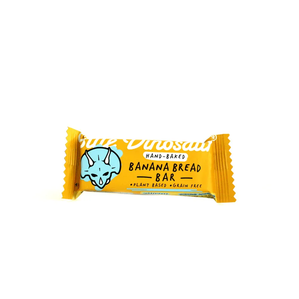 Blue dinosaur banana bread bar