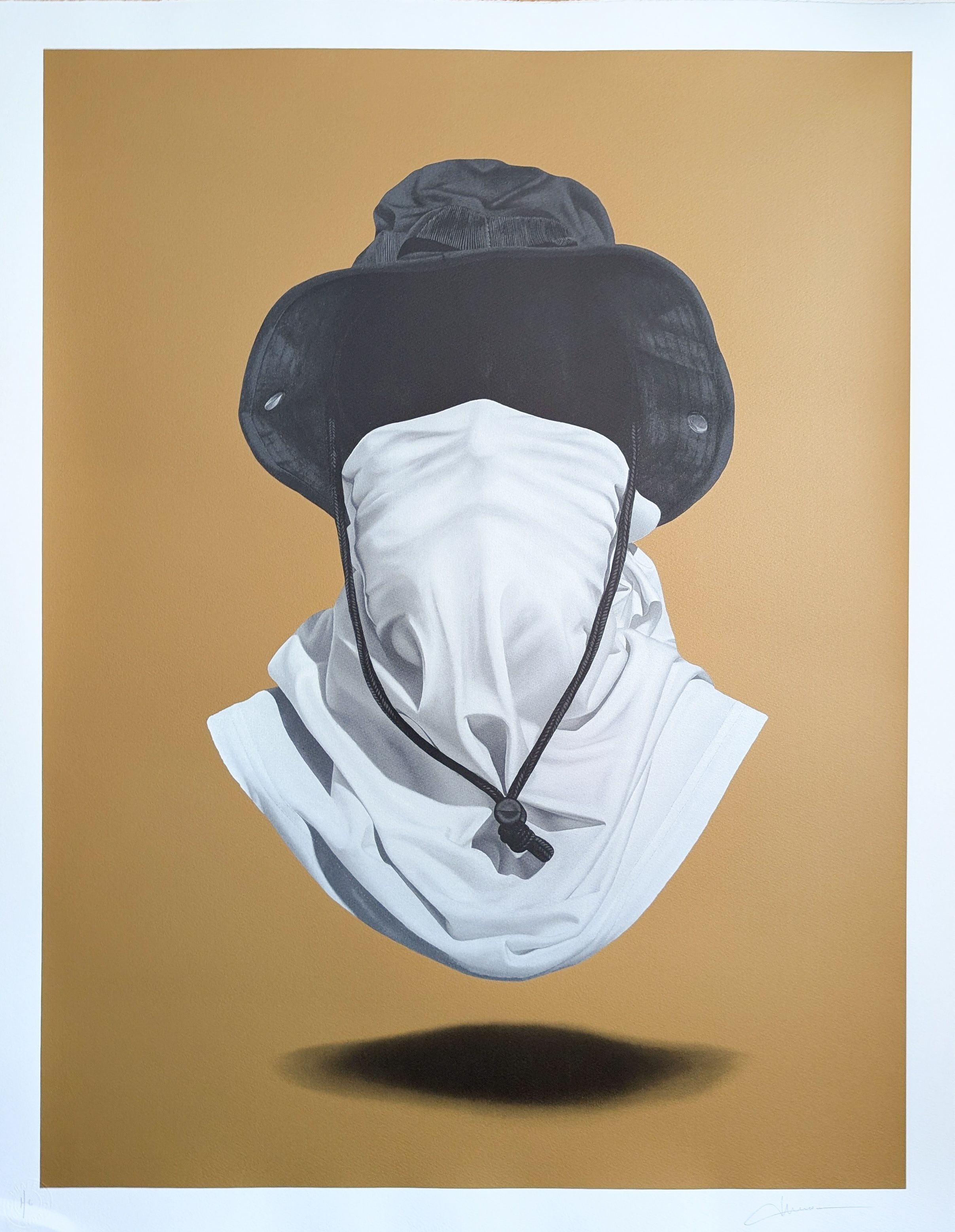 Shirt Mask x Safari Hat x Gold BG