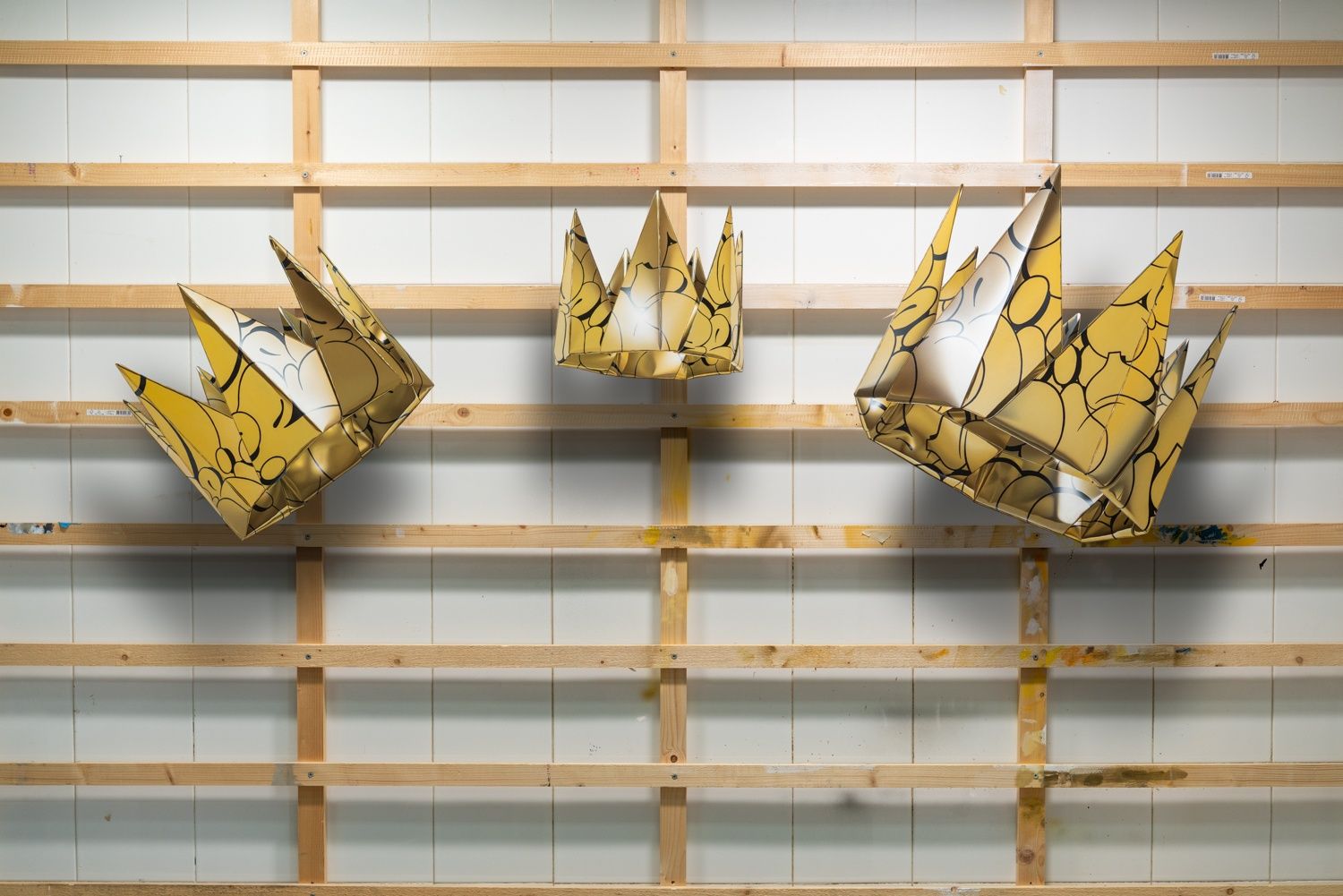 Golden Paper Crowns Triptic