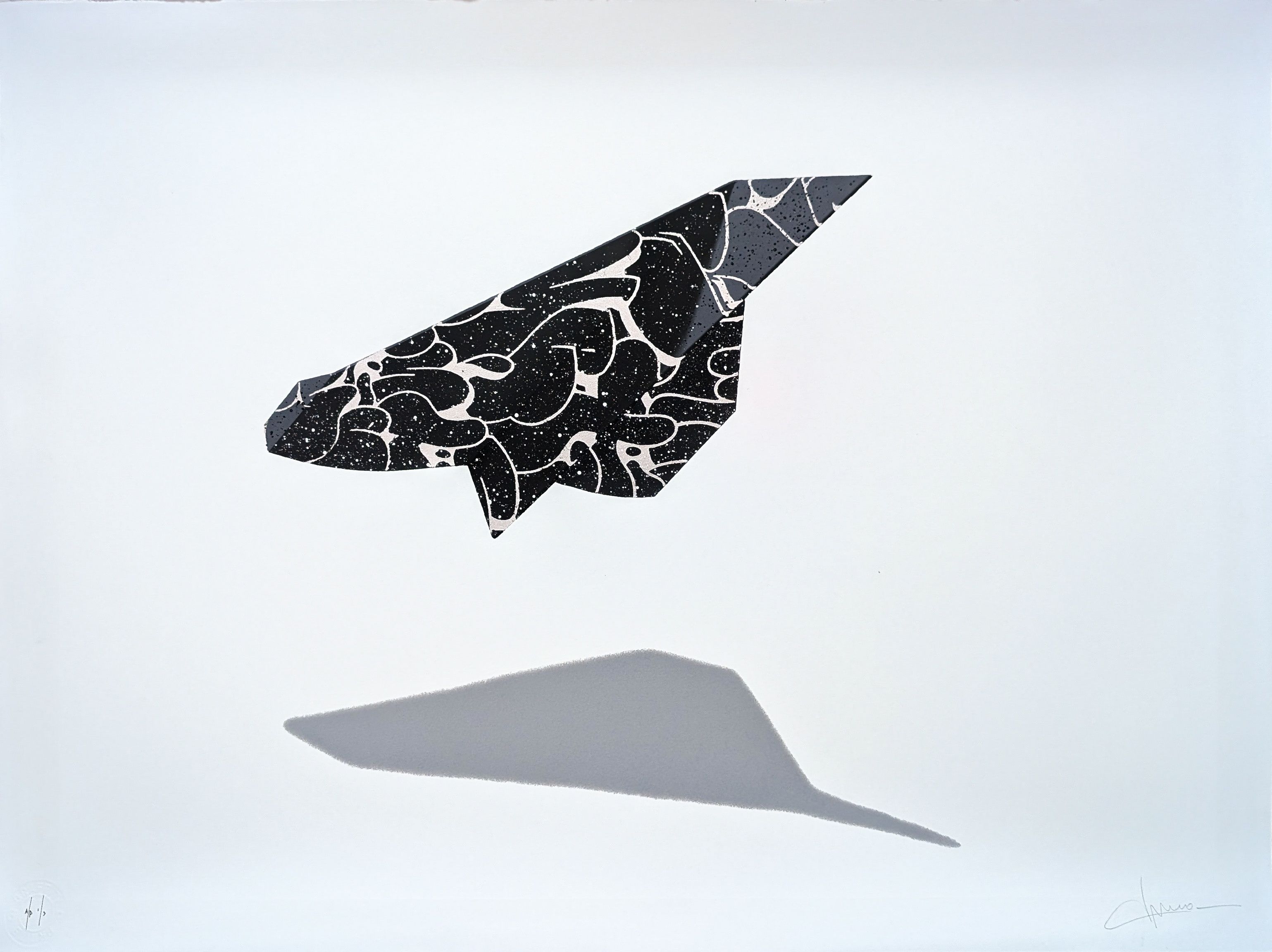Paper Plane V - AP - Silver Leaf - Hand Finished