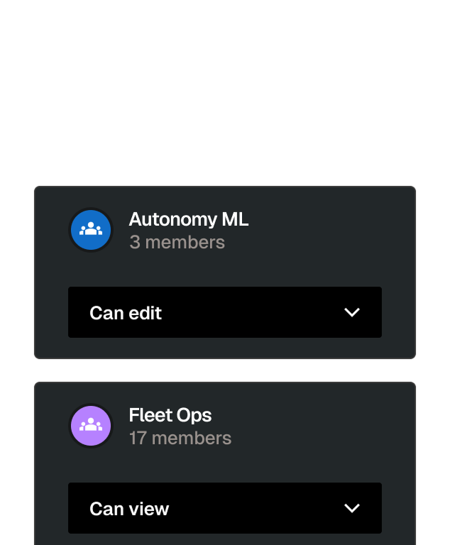 FiftyOne Enterprise role-based access controls, assigning teams view or edit permissions for data governance.