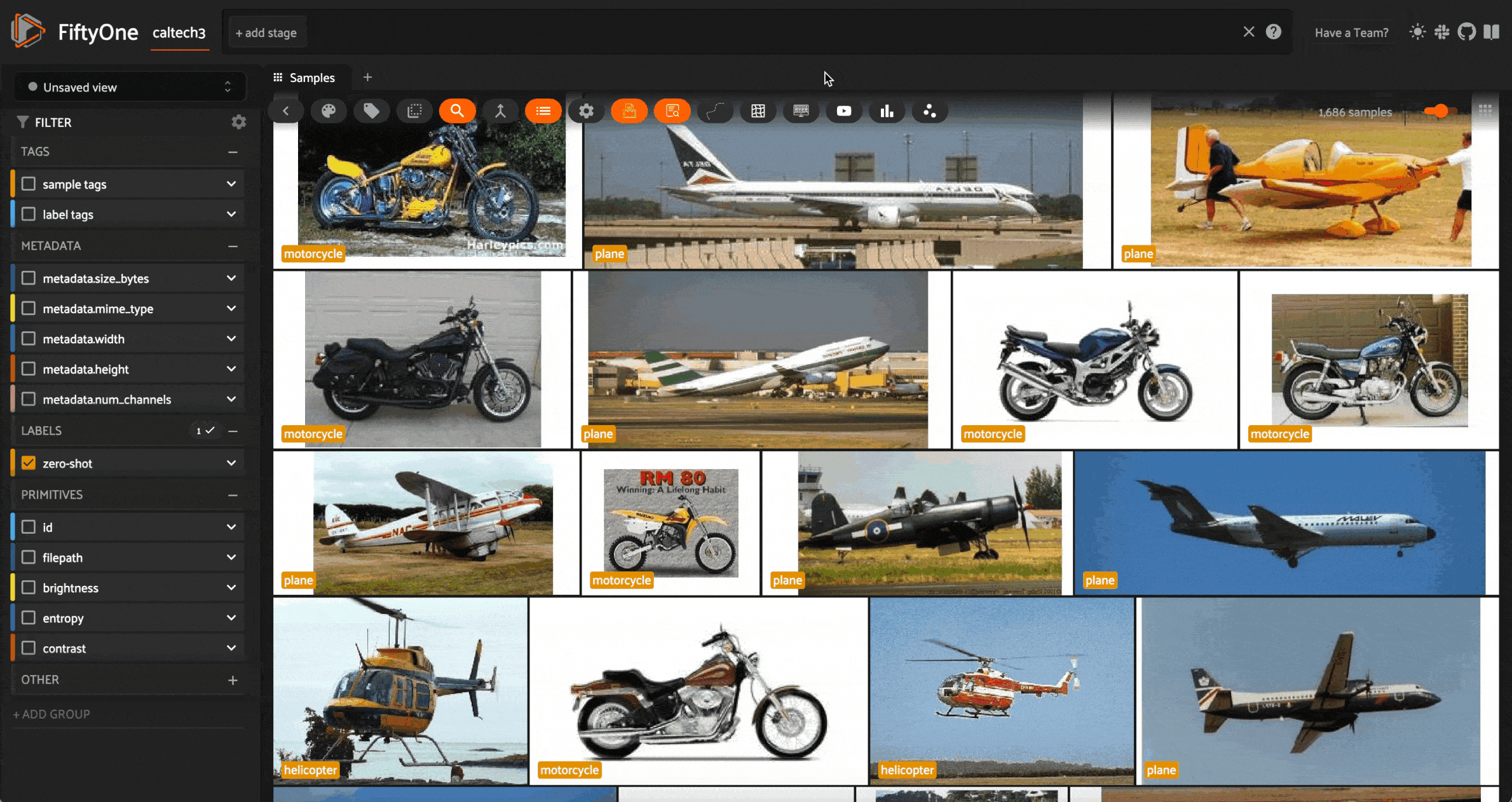 Automated labeling visual example with FiftyOne