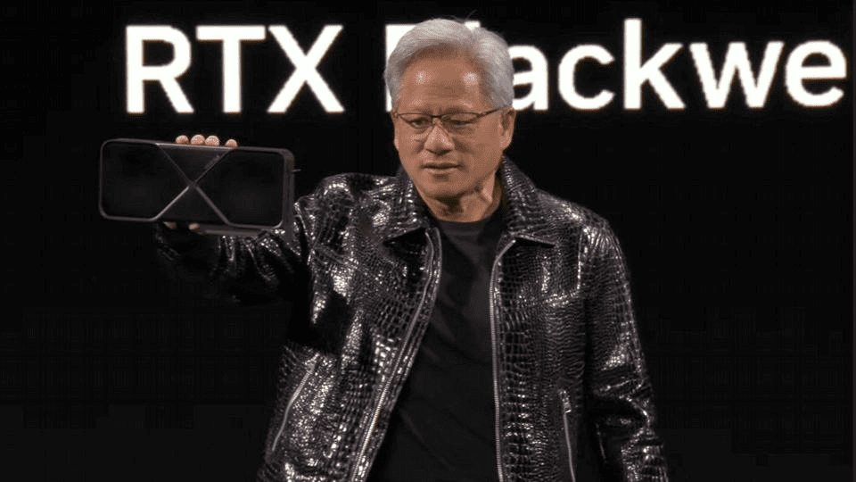 Nvidia CEO revealing the RTX 5090 at CES