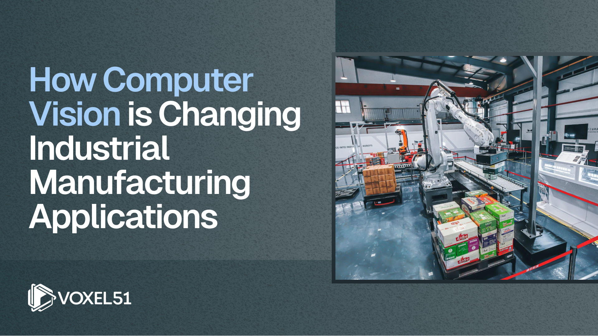 Blog title image with two images of machine arms picking in an industrial setting.