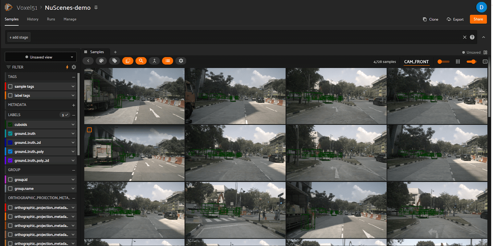 Self driving car dataset visualization