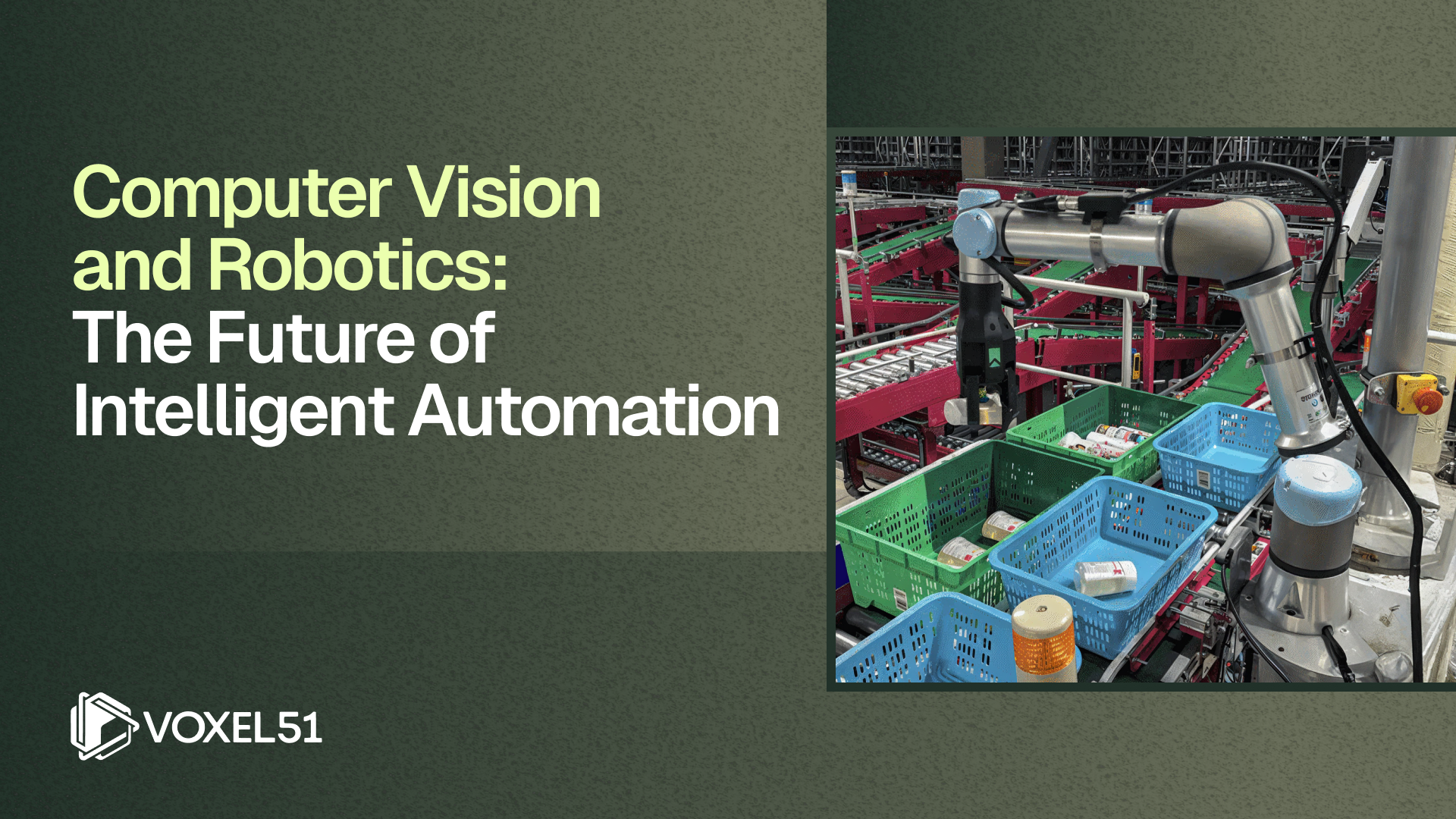 Blog title image that says, Computer Vision and Robotics: The Future of Intelligent Automation