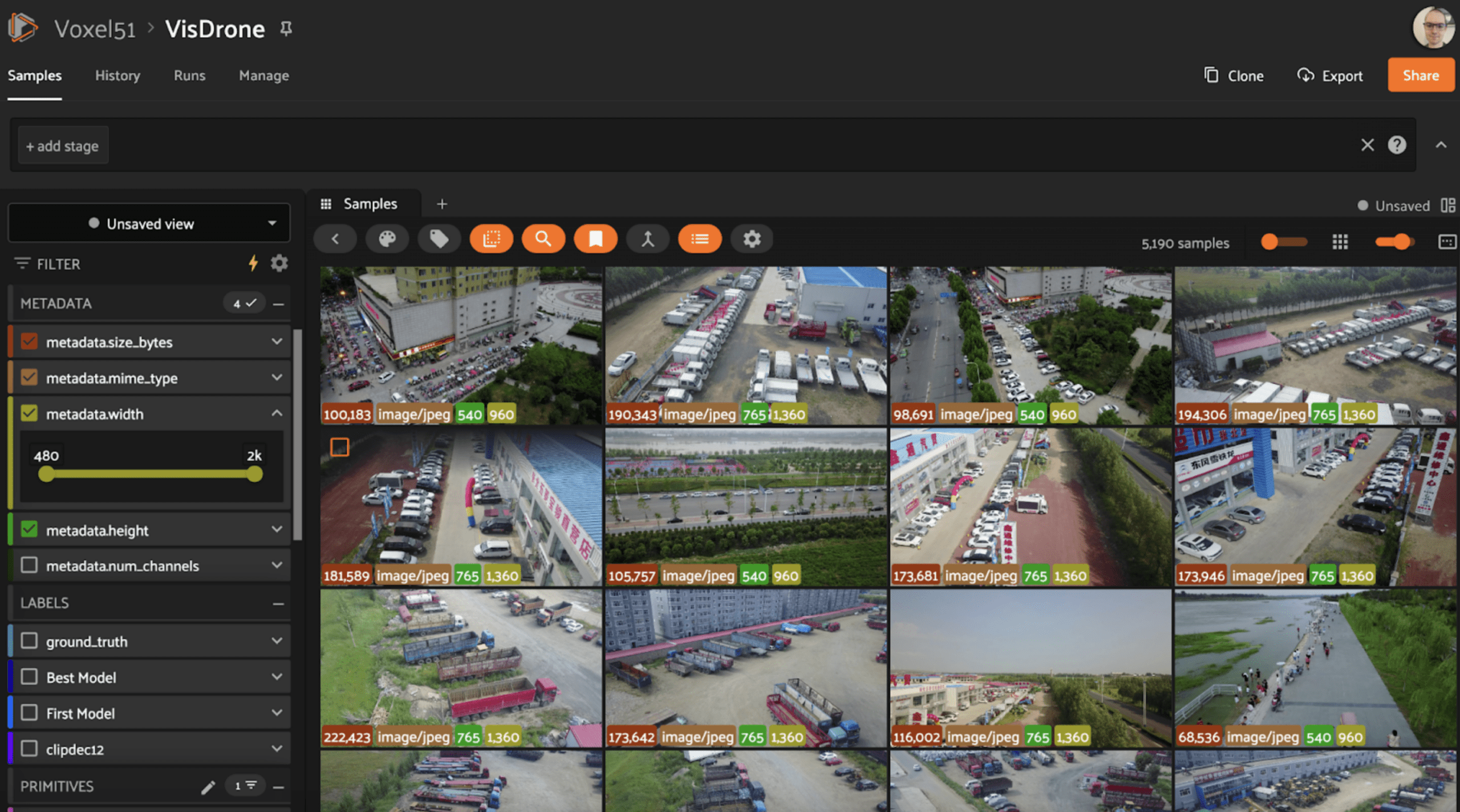 Data curation as show on the FiftyOne platform