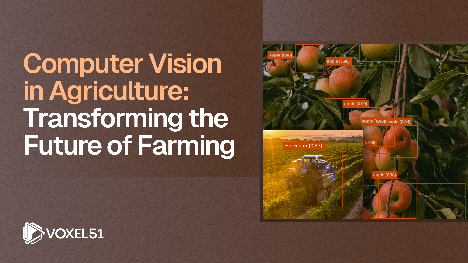 Blog title image, showing computer vision being used in agricultural applications.