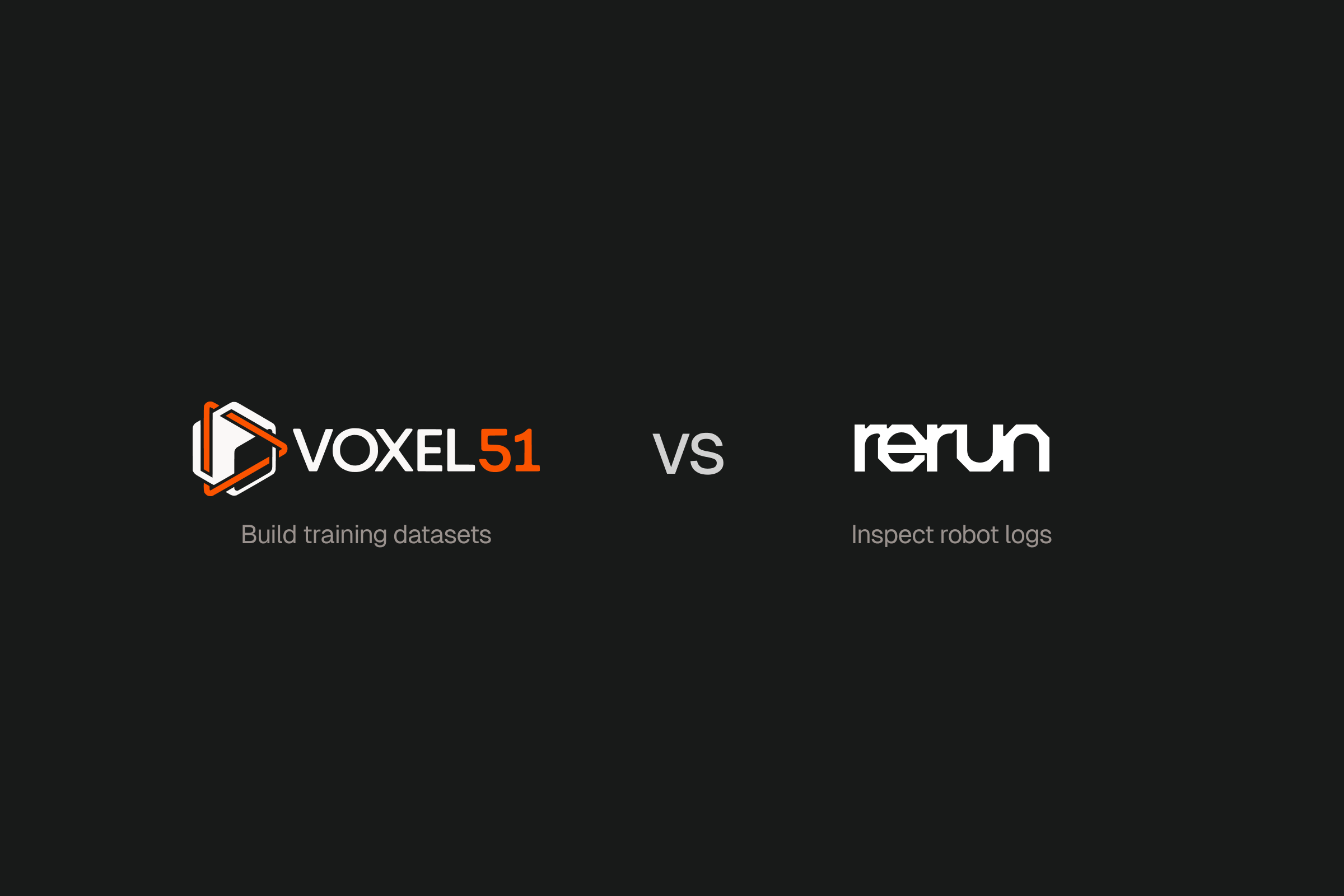 FiftyOne vs Rerun: building training datasets compared with inspecting robot logs for robotics workflows.