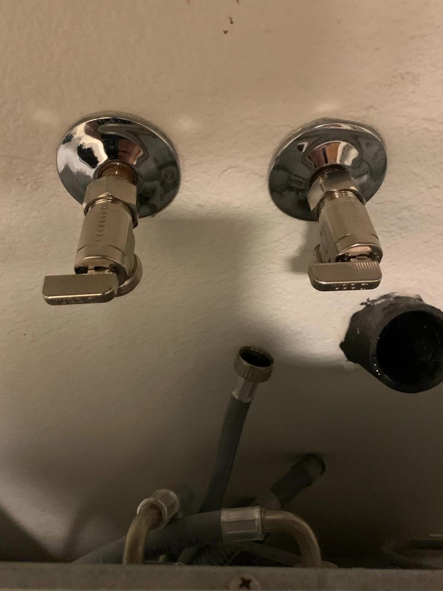 Angle stop valves and supply line plumbing installed during remodel