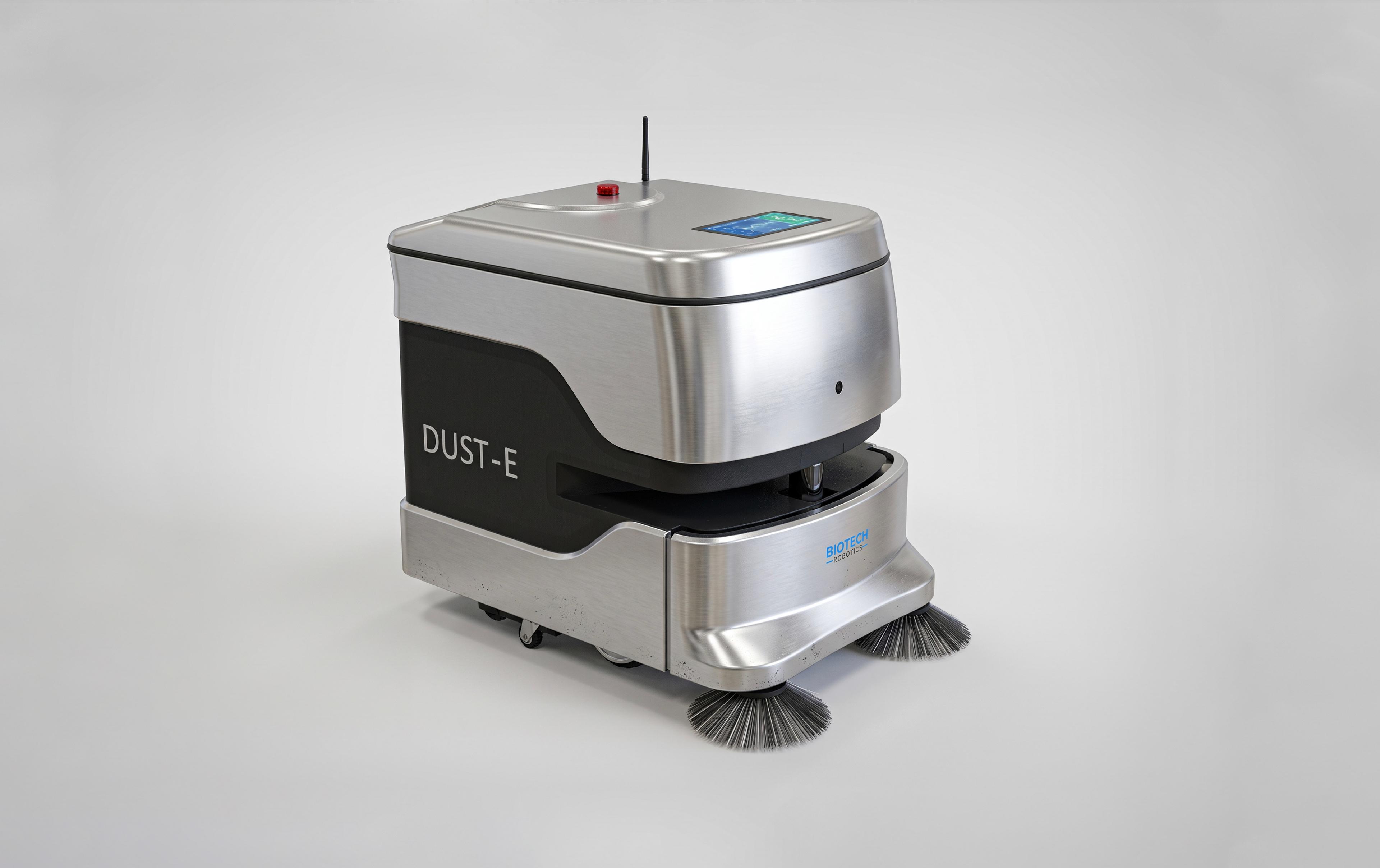 Richtech Robotics’ DUST-E autonomous commercial cleaning robot with dual sweeping brushes