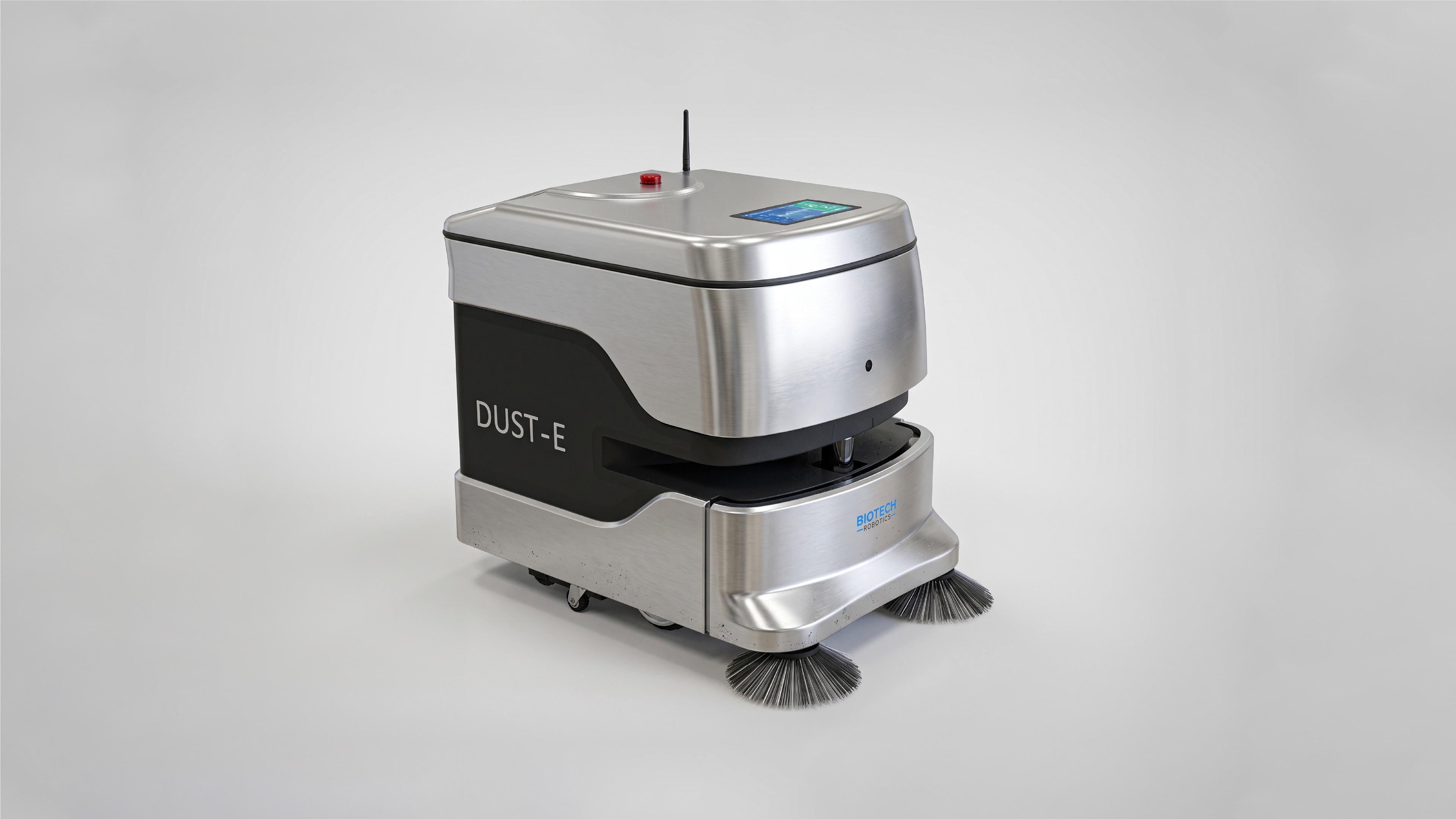 Richtech Robotics’ DUST-E autonomous commercial cleaning robot with dual sweeping brushes