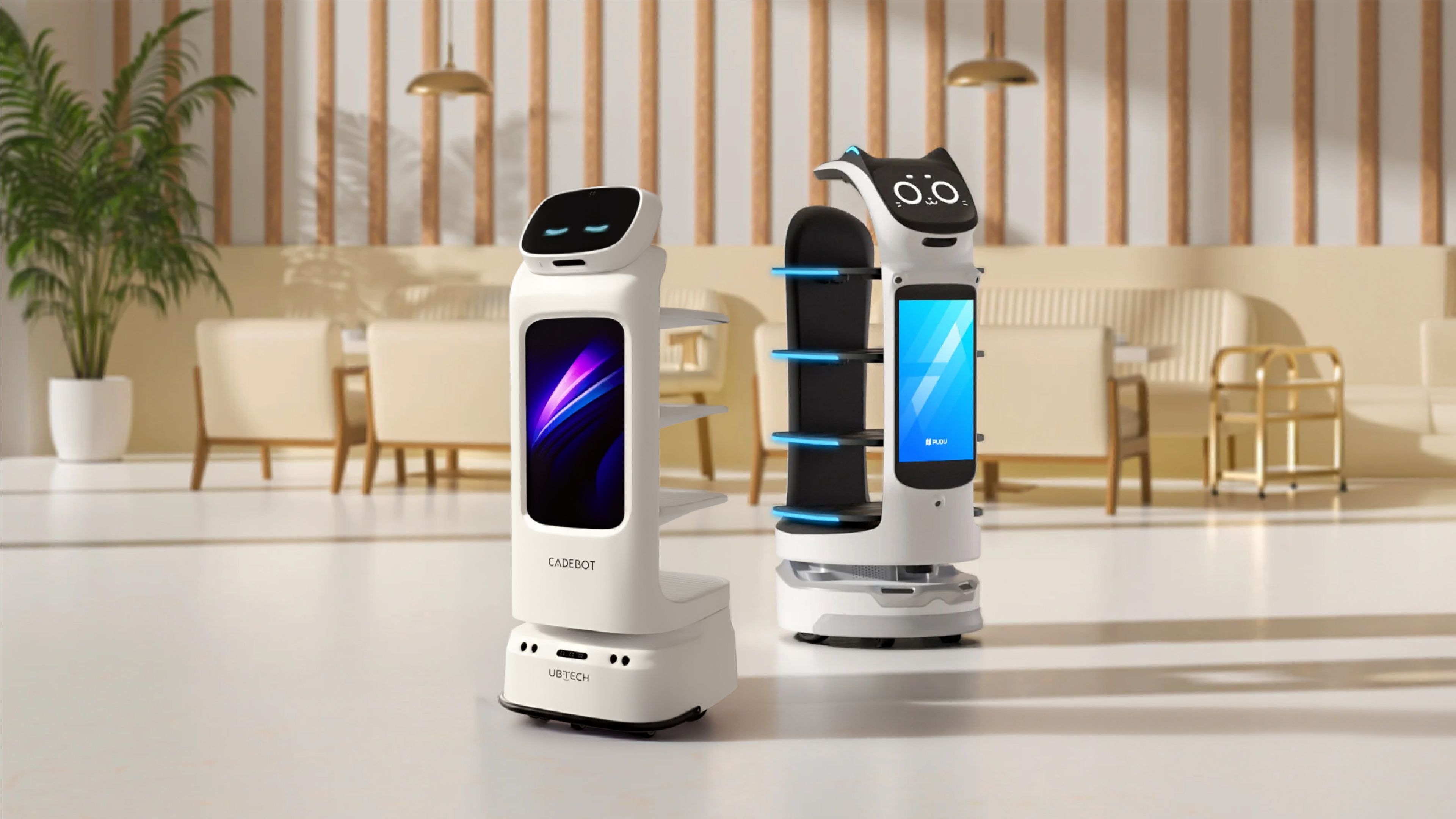 pudu-bellabot-vs-ubtech-cadebot-l100