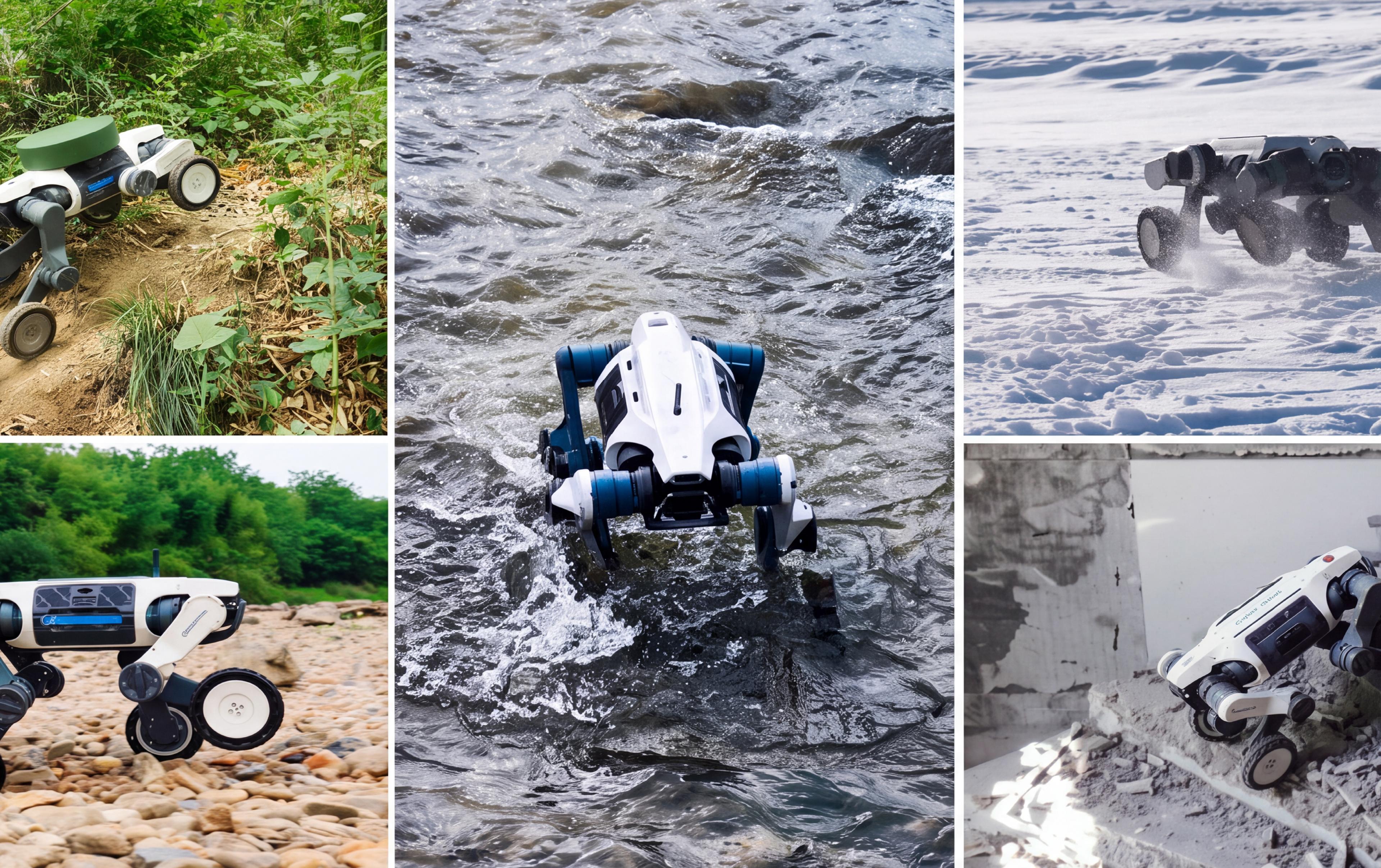 DEEP Robotics' robots navigate various terrains during outdoor testing.