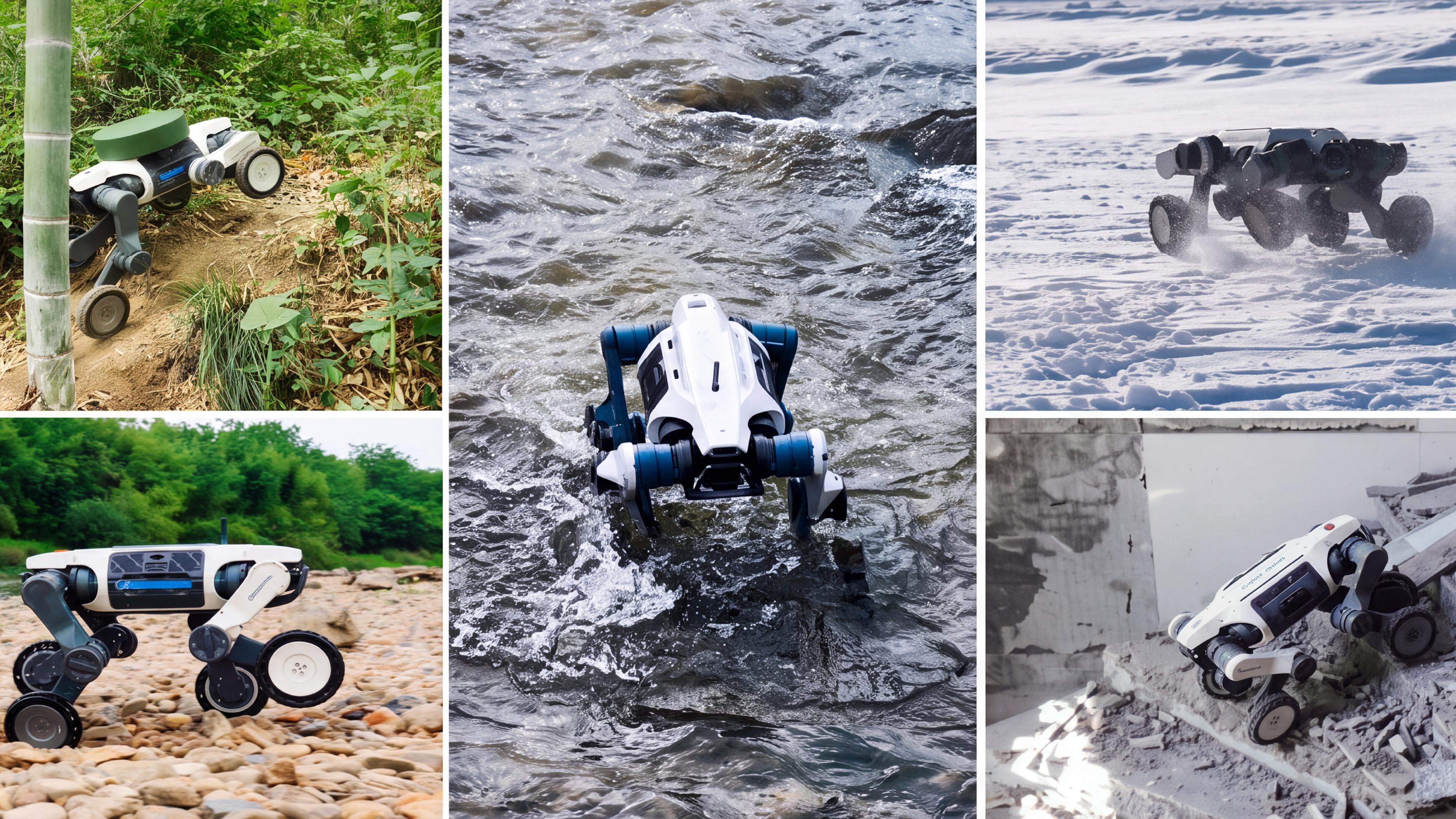 DEEP Robotics' robots navigate various terrains during outdoor testing.