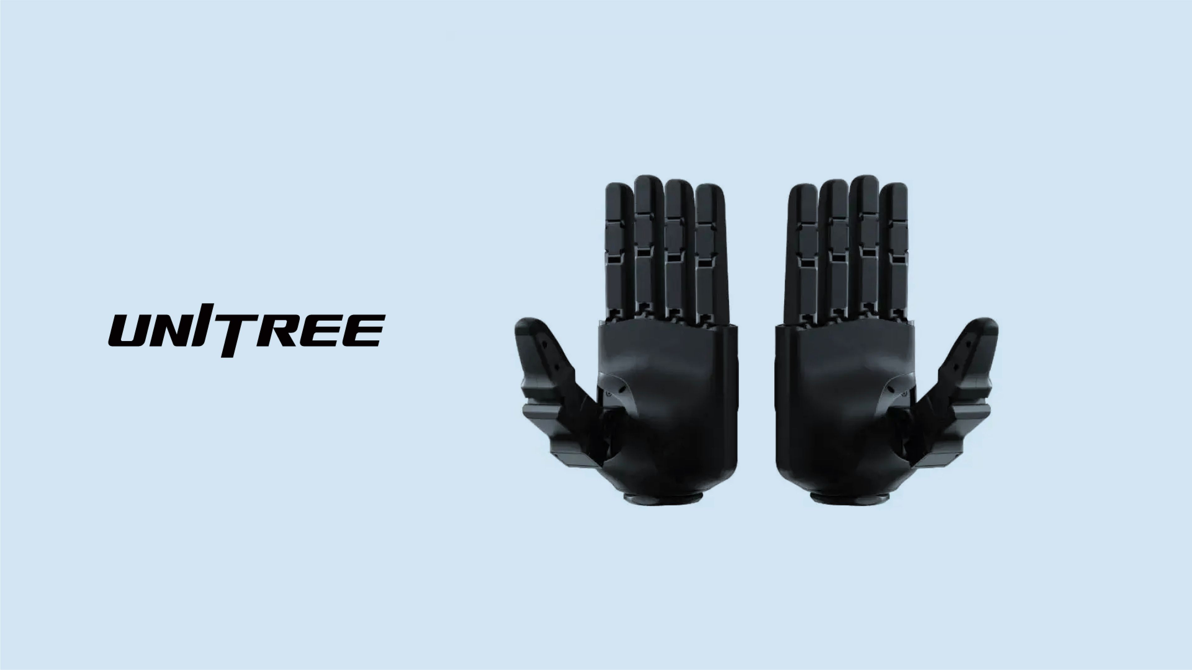 Unitree logo next to its dexterous hand