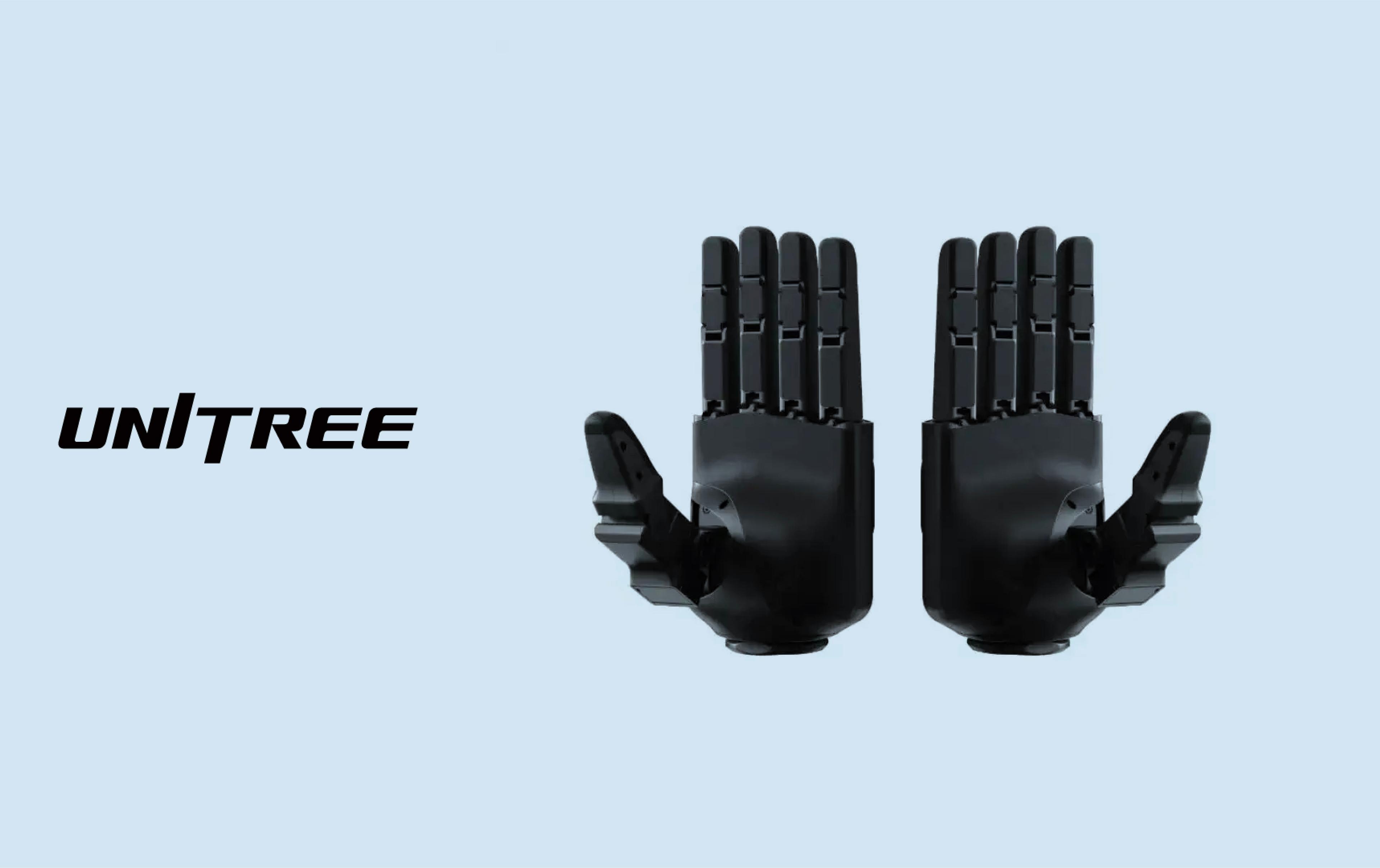 Unitree logo next to its dexterous hand