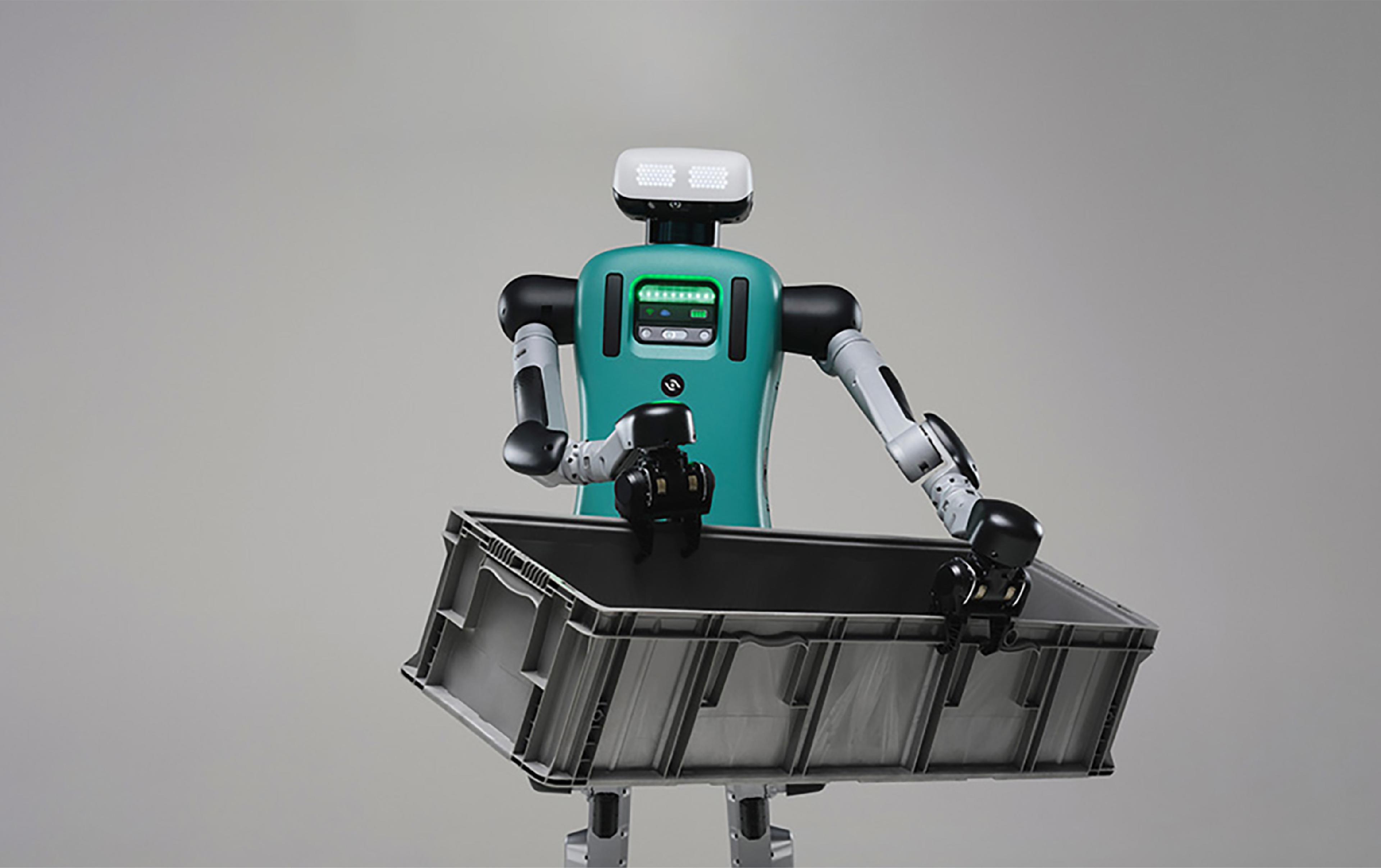 Agility Robotics’ humanoid robot carries a large plastic tote.