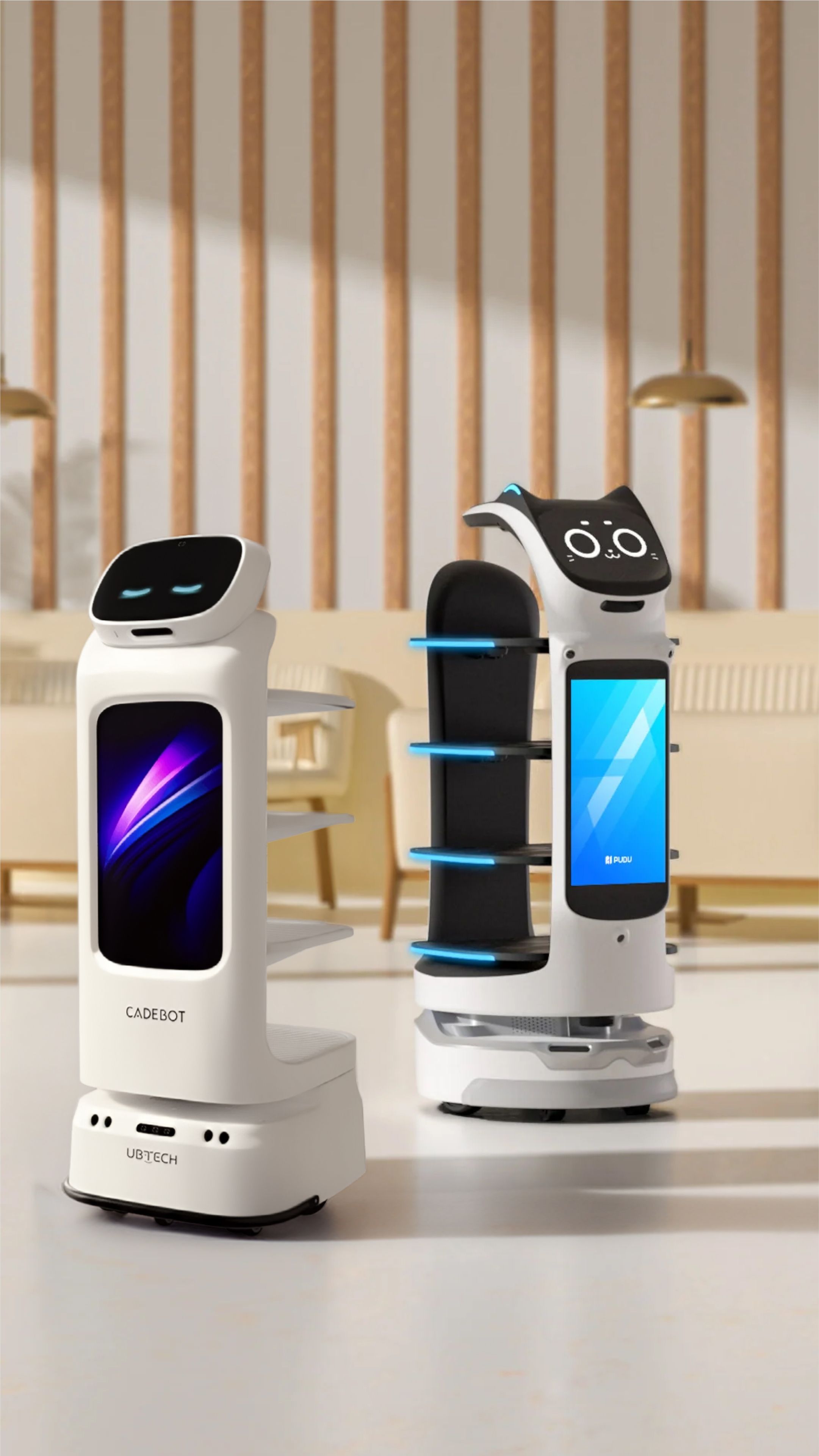 pudu-bellabot-vs-ubtech-cadebot-l100