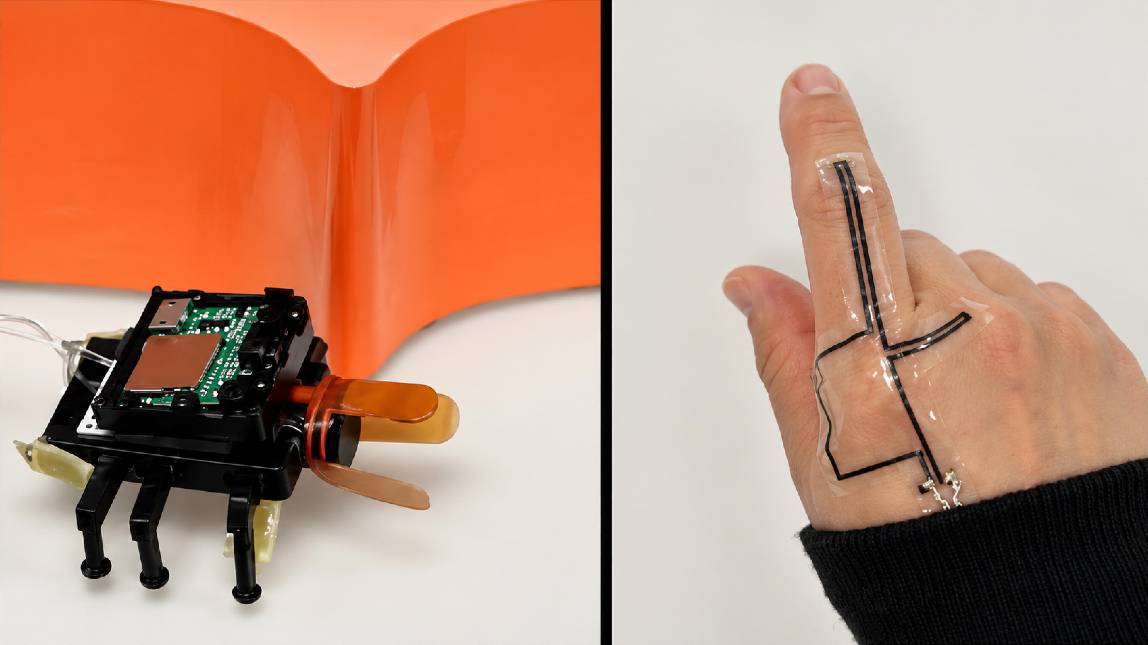 Beetle-Inspired Robot Walks and Grasps With Finger Controls Alone