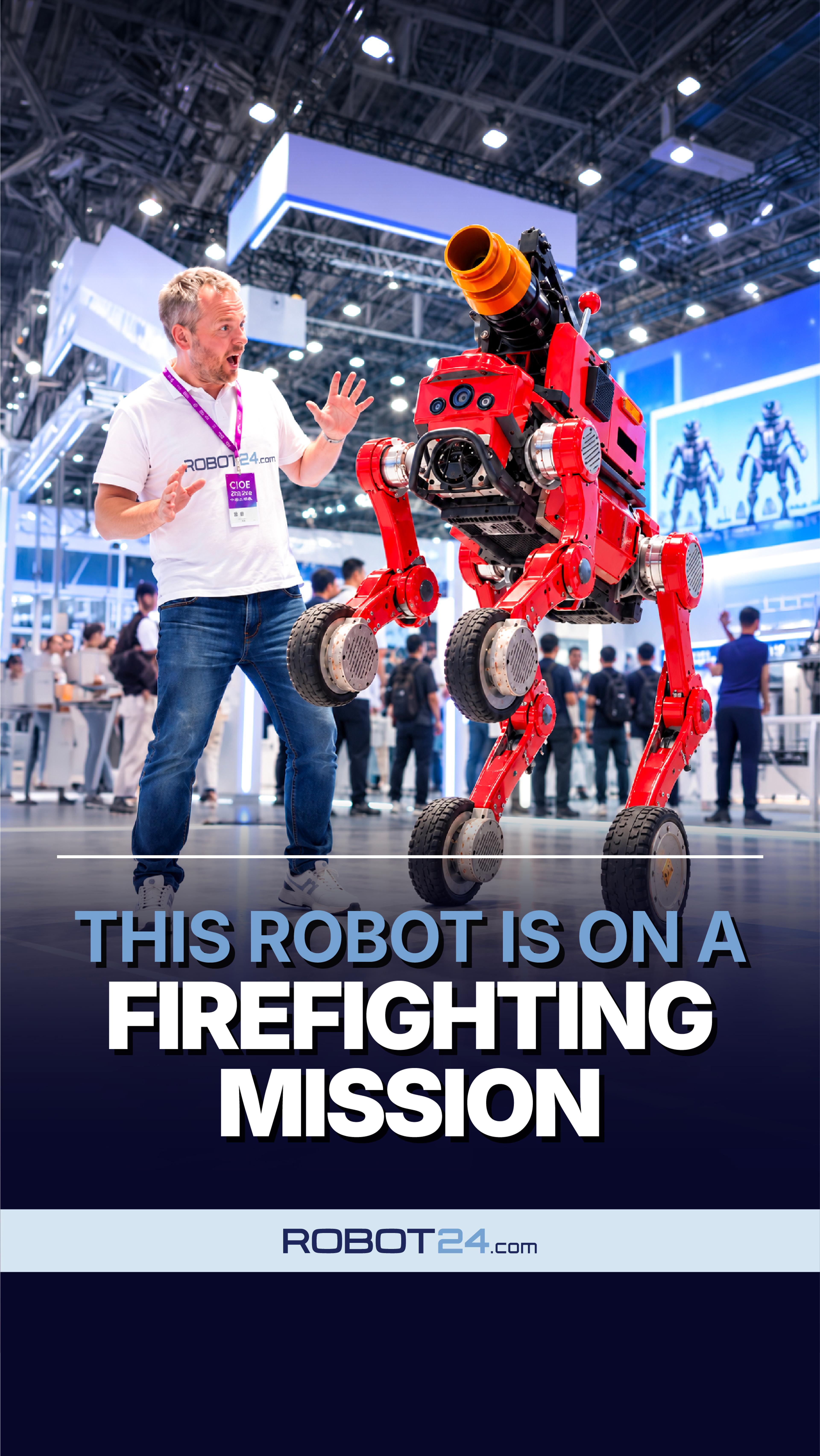 We Found a Wheel-Leg Firefighting Robot at CIOE 2026 🚒🤖
