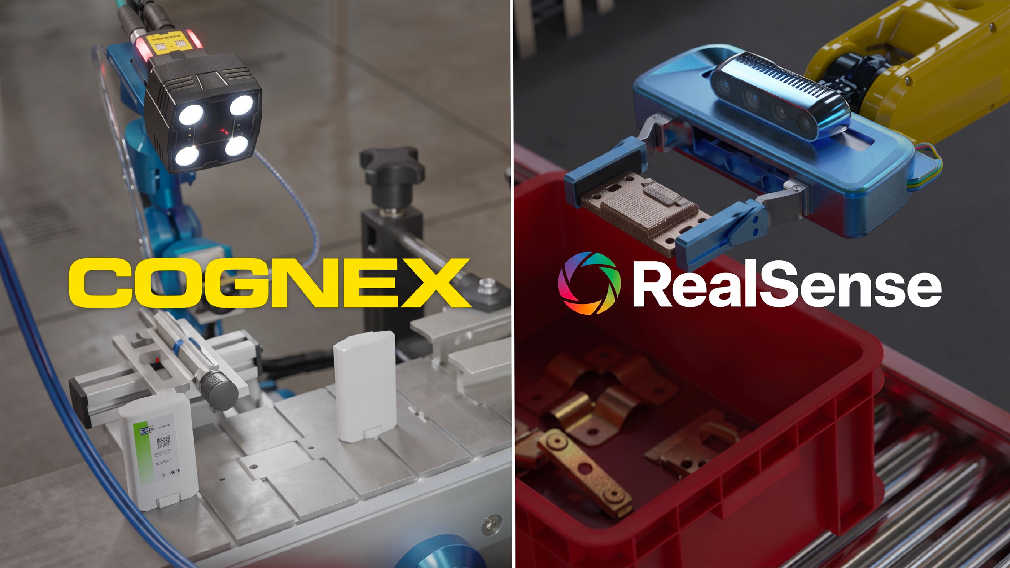 Cognex, RealSense logos next to each other