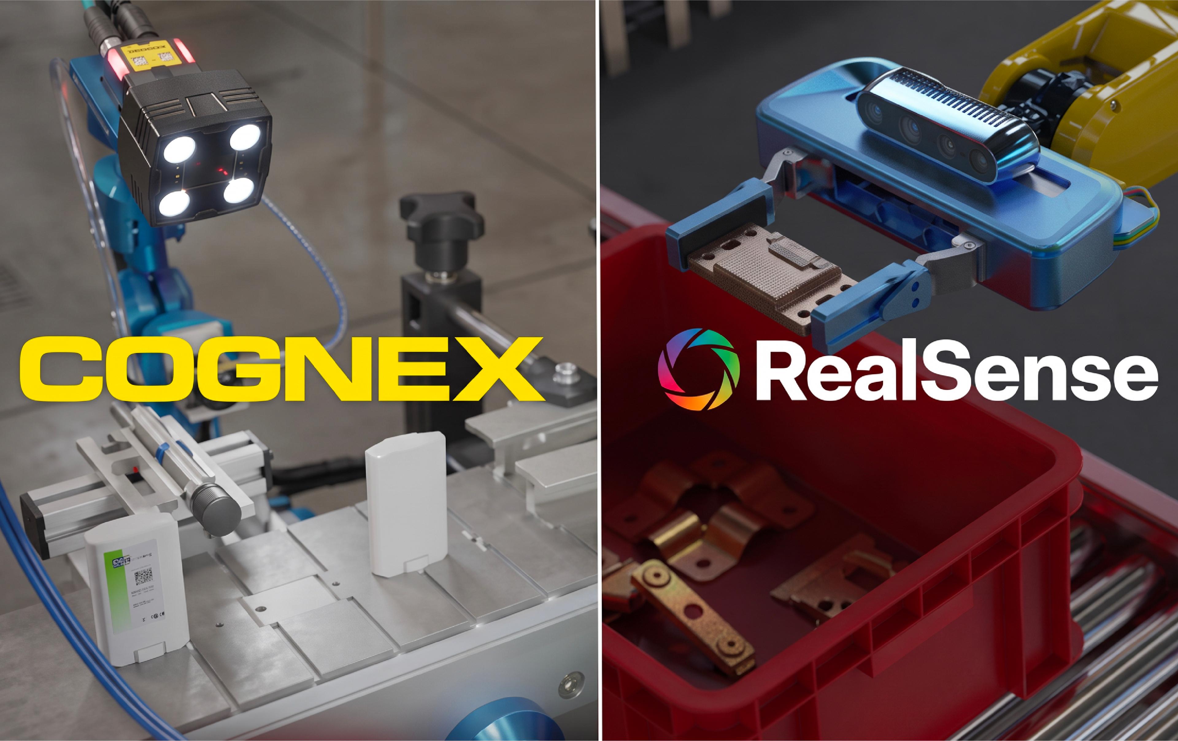 Cognex, RealSense logos next to each other