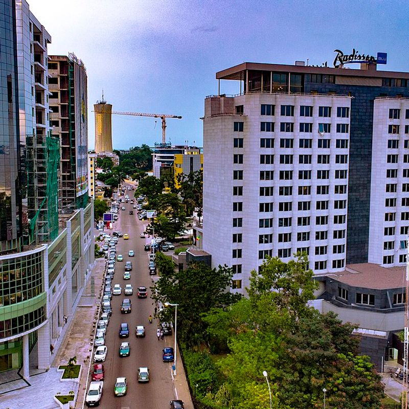 streets and buildings in Brazzaville, Congo
