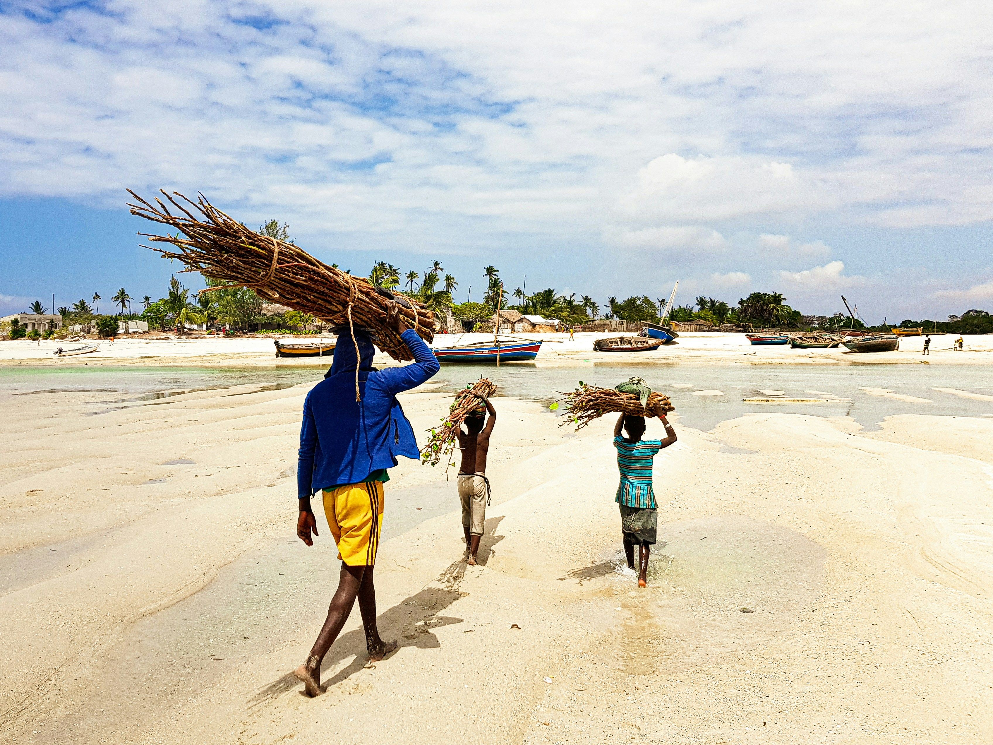 a beach scene in Ilha do Ibo, Mozambique