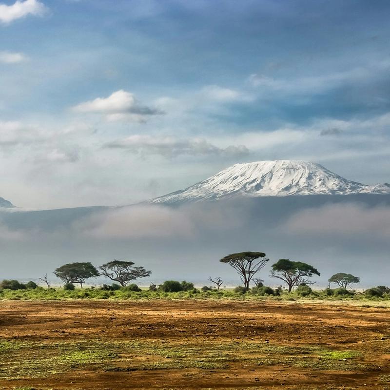 View of Kilimanjaro from Amboseli National Park, Kenya.