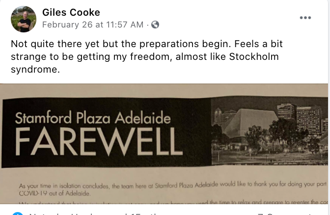 Giles Cooke Quarantine Diaries: The final days to freedom…