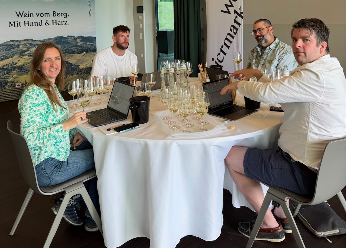 The IWSC judging panel including Cat Lomax, Henry Crowther, Dan Belmont and Luke Flunder