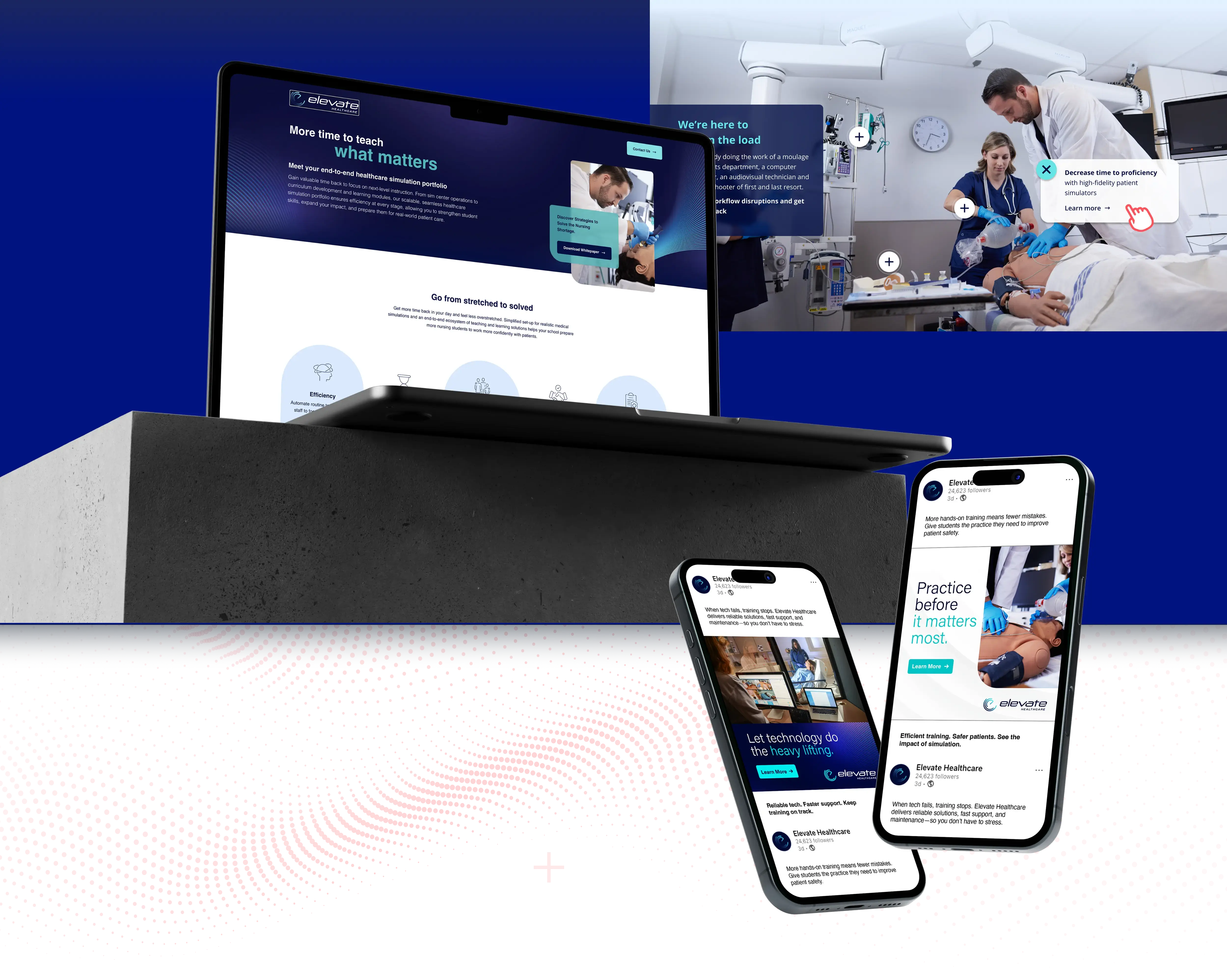 Elevate Healthcare campaign mockups