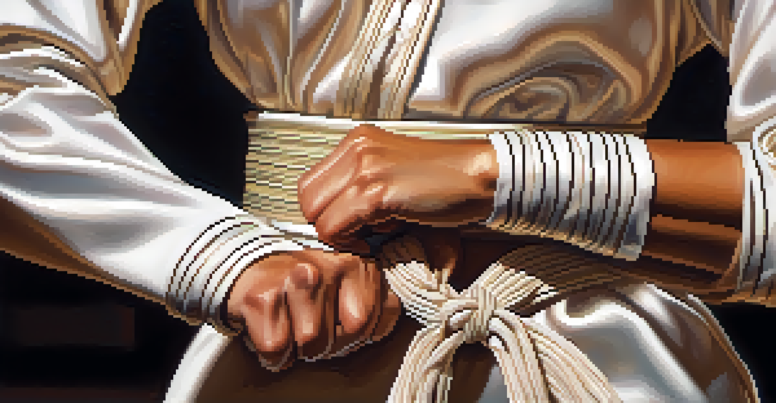 A close-up view of a woman's hand in a martial arts stance, highlighting her precision and technique.