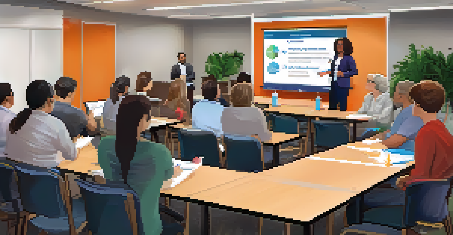A group of instructors attending a professional development workshop focused on bullying prevention strategies.