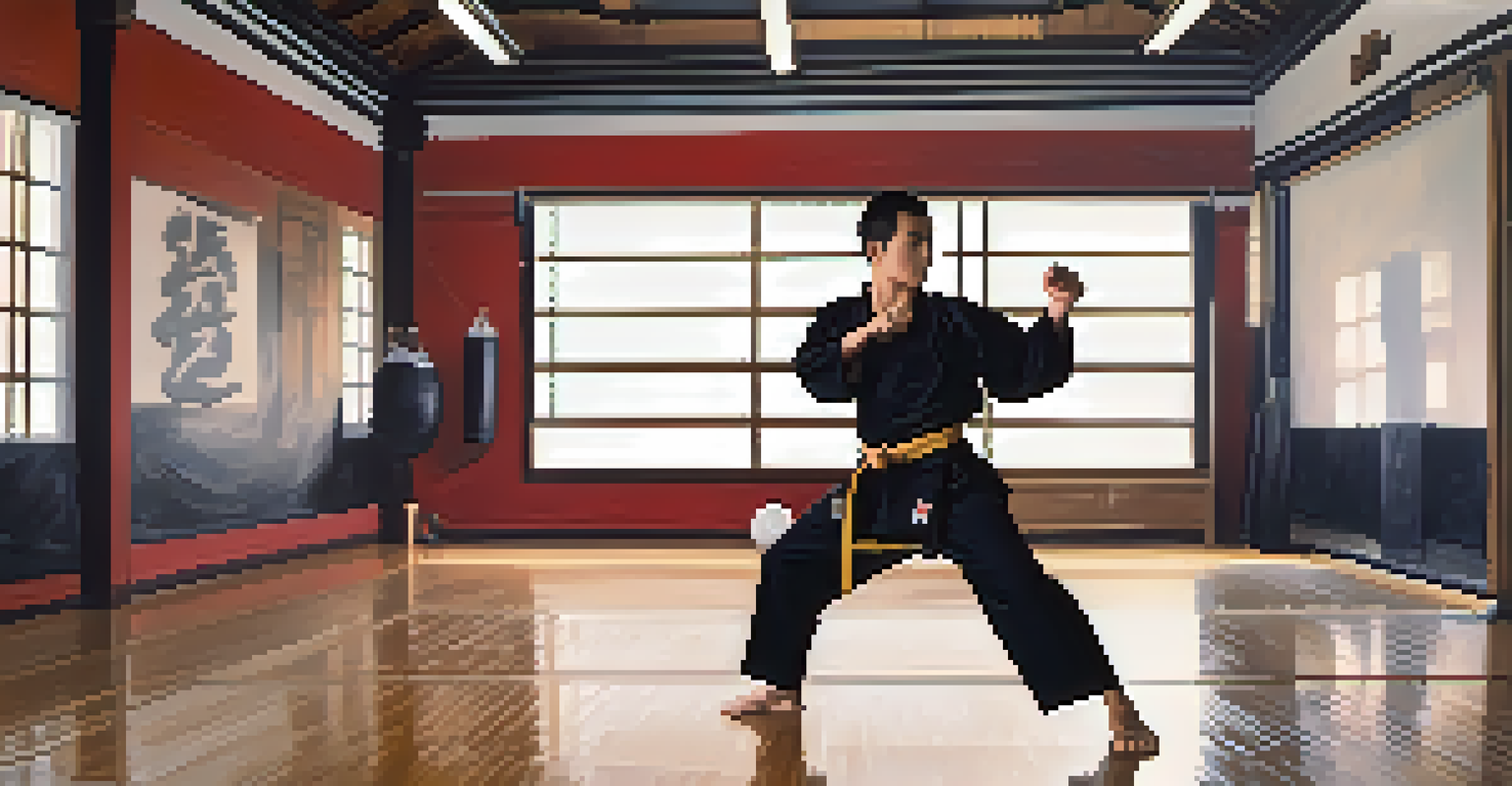 A split-screen showing traditional martial arts training in a dojo and modern training in a gym, highlighting different approaches.