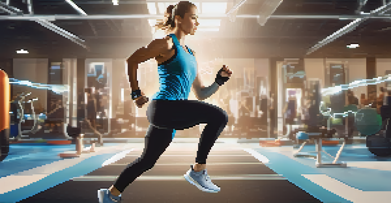 An athlete performing a kick while wearing smart technology that displays performance metrics.
