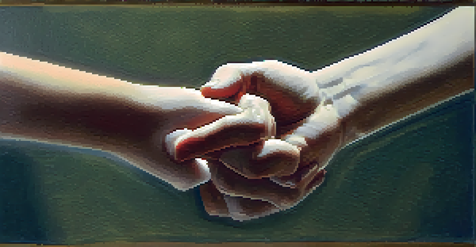 A close-up of two hands illustrating the concept of establishing boundaries, with one hand raised in a stop gesture.