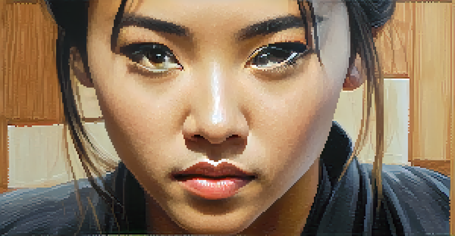 A confident female martial artist in a black belt, with a determined expression against a blurred dojo background.
