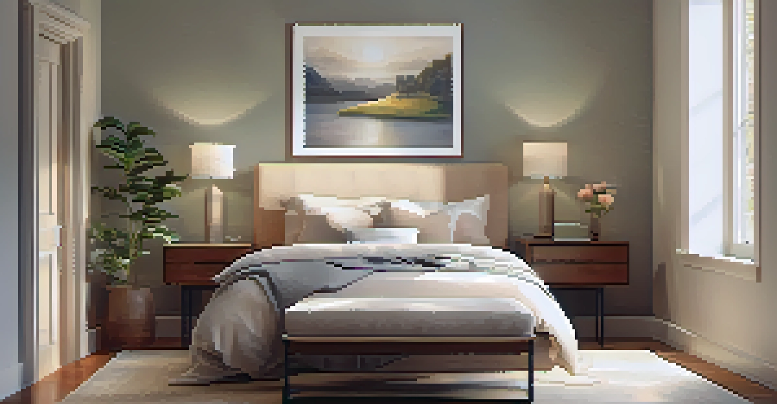 A tranquil bedroom designed for optimal recovery with soft linens and a calming atmosphere.