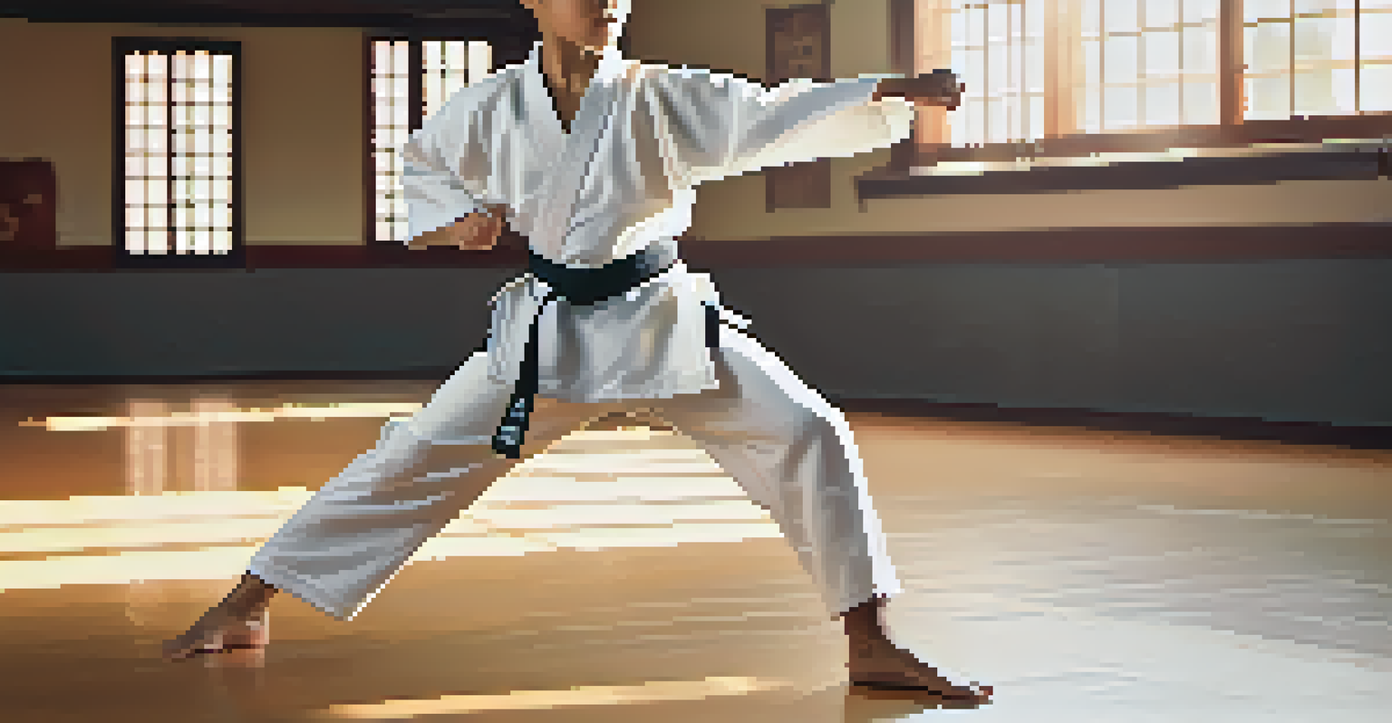 A close-up of a family member executing a martial arts move, capturing their intense expression and technique.