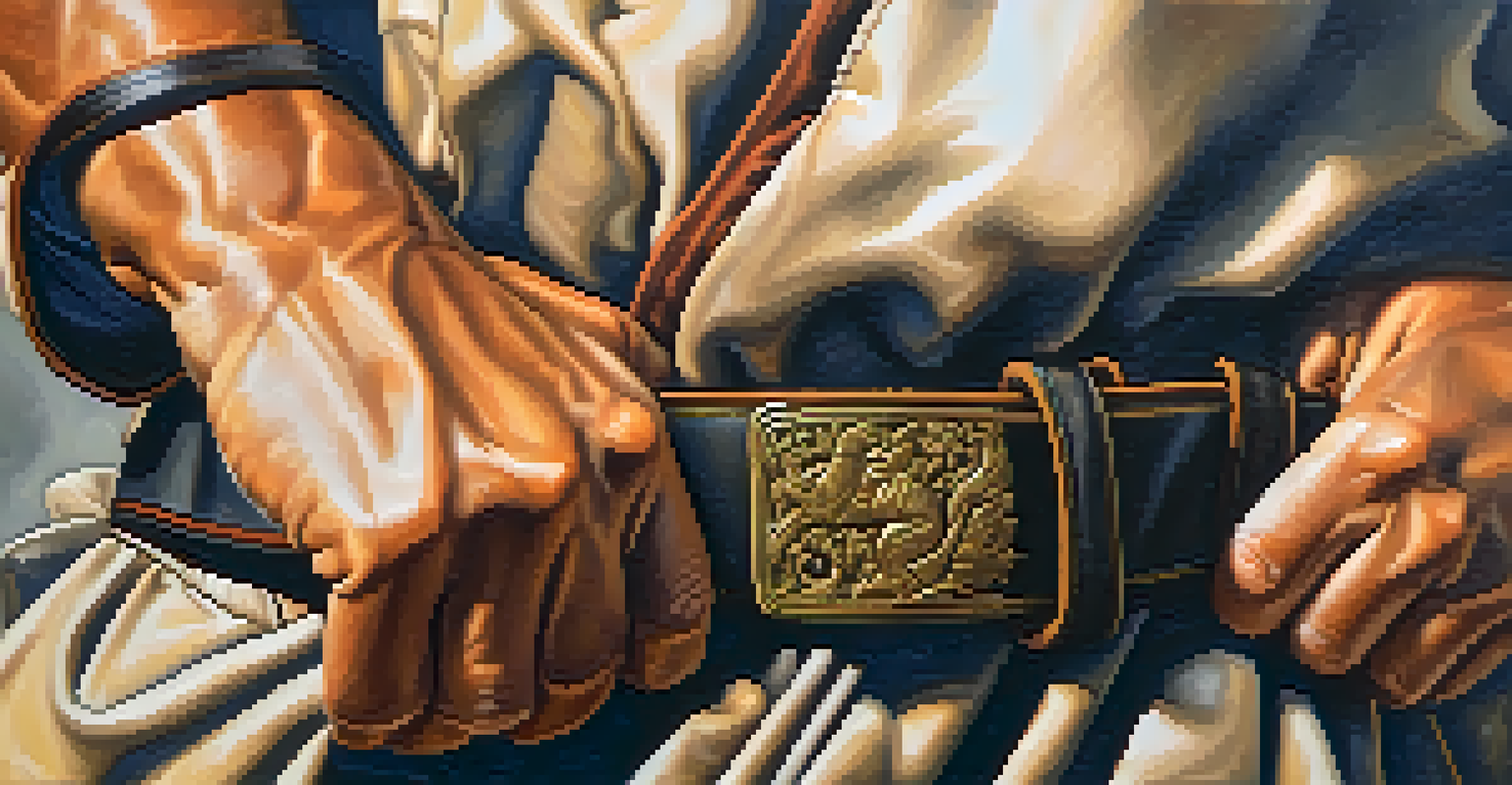 A close-up image of a martial artist's hands holding a belt, highlighting their determination and the texture of the fabric.